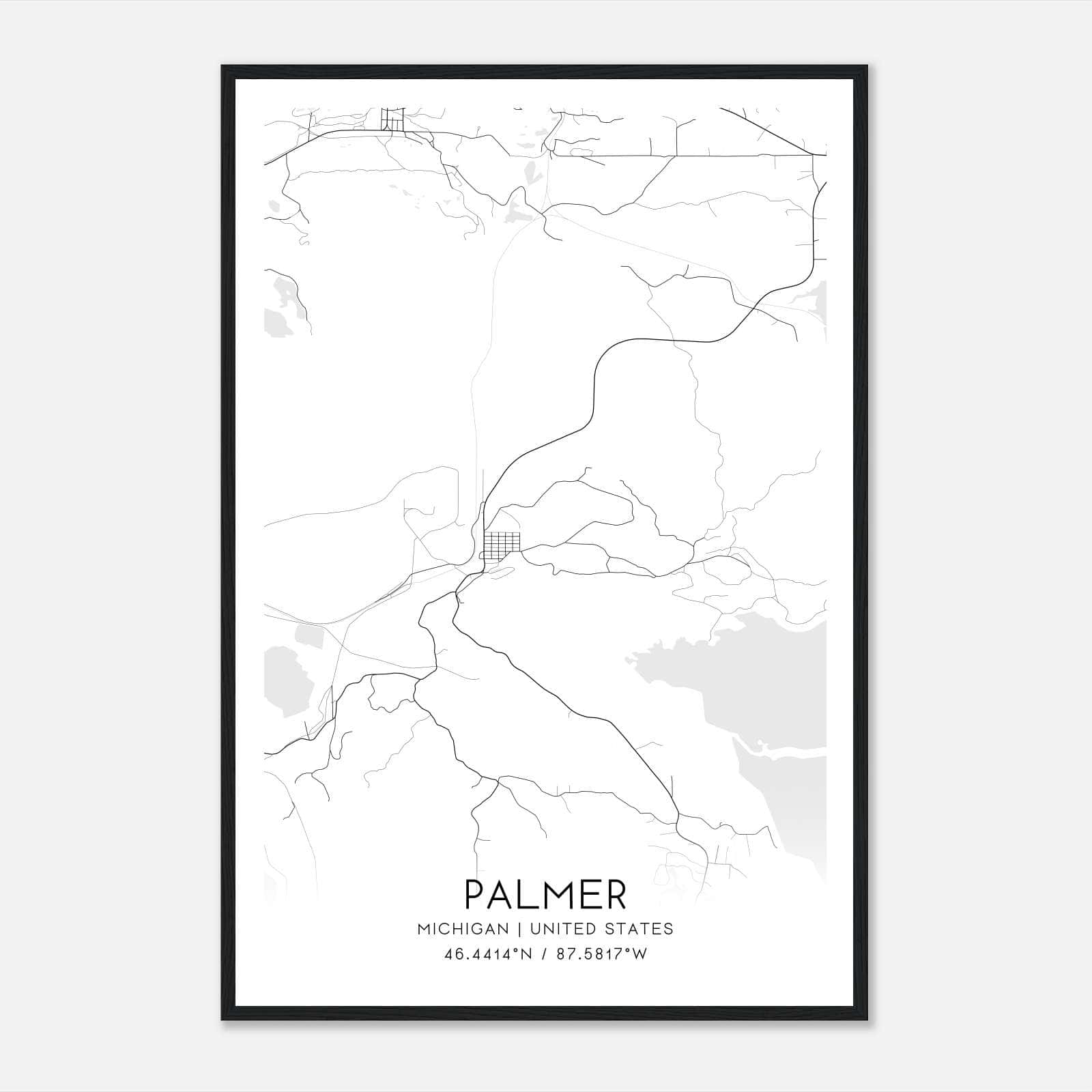 Palmer Michigan Map Poster, Modern Home Decor Wall Art Print Palmer Michigan Map Poster, Modern Home Decor Wall Art Print