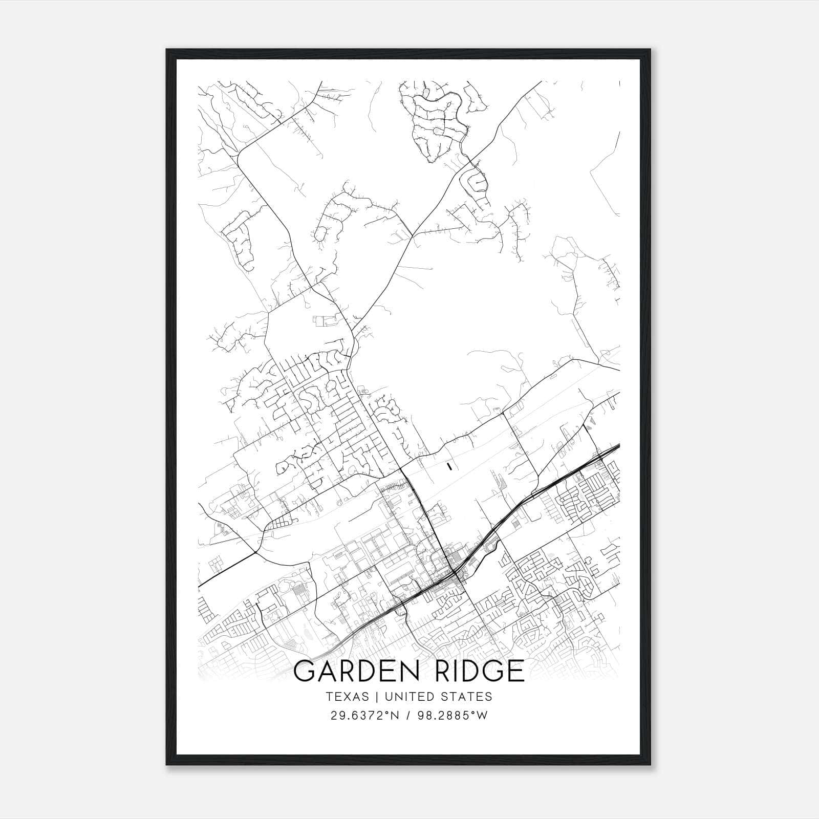 Garden Ridge Texas Map Poster, Modern Home Decor Wall Art Print Garden Ridge Texas Map Poster, Modern Home Decor Wall Art Print
