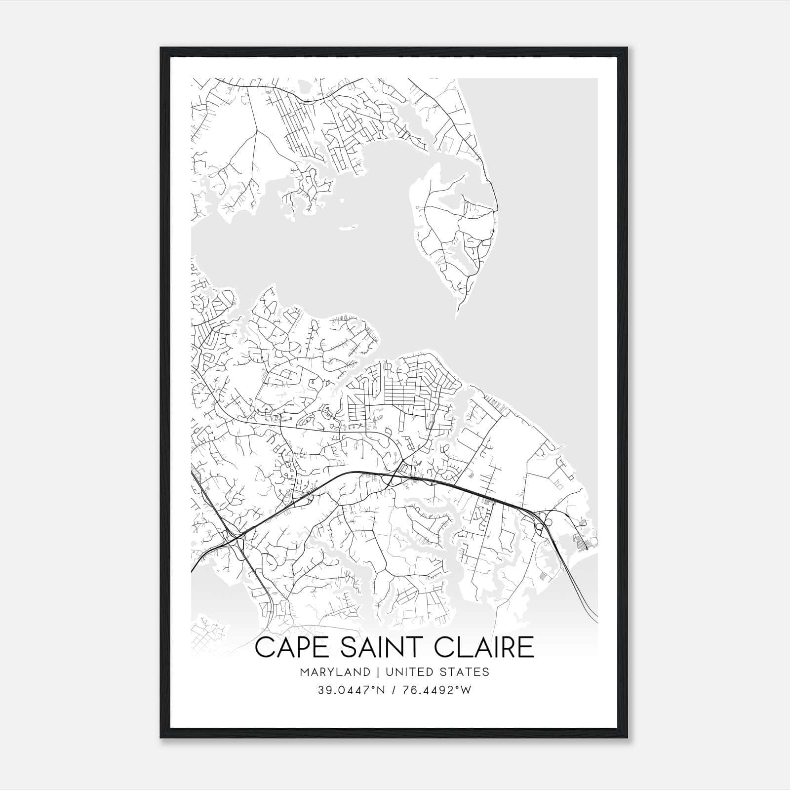 Cape Saint Claire Maryland Map Poster, Modern Home Decor Wall Art Print Cape Saint Claire Maryland Map Poster, Modern Home Decor Wall Art Print
