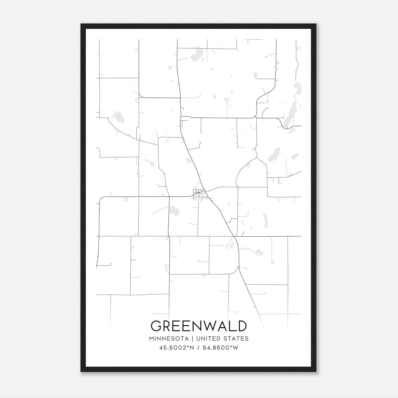 Greenwald Minnesota Map Poster, Modern Home Decor Wall Art Print Greenwald Minnesota Map Poster, Modern Home Decor Wall Art Print