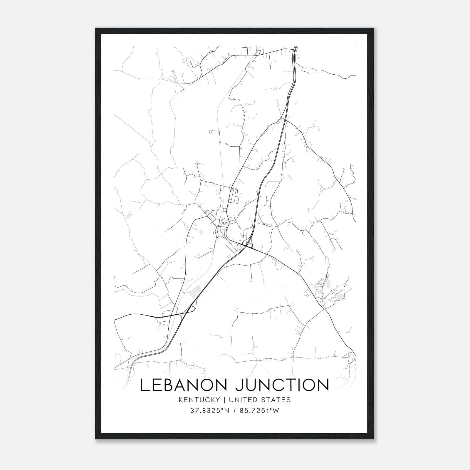 Lebanon Junction Kentucky Map Poster, Modern Home Decor Wall Art Print Lebanon Junction Kentucky Map Poster, Modern Home Decor Wall Art Print