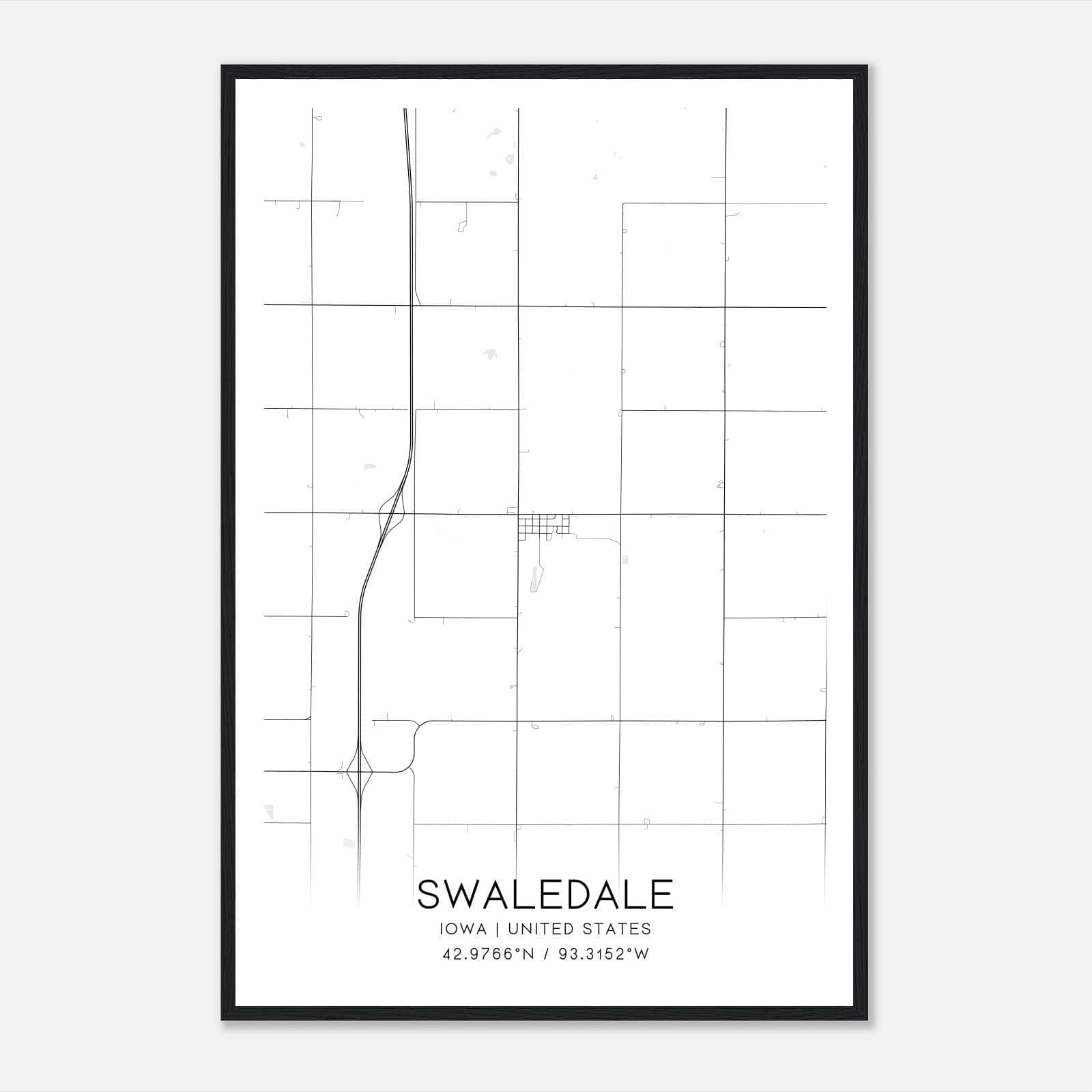 Swaledale Iowa Map Poster, Modern Home Decor Wall Art Print Swaledale Iowa Map Poster, Modern Home Decor Wall Art Print
