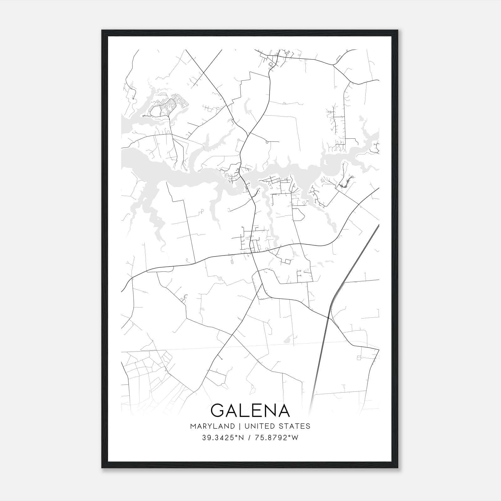 Galena Maryland Map Poster, Modern Home Decor Wall Art Print Galena Maryland Map Poster, Modern Home Decor Wall Art Print
