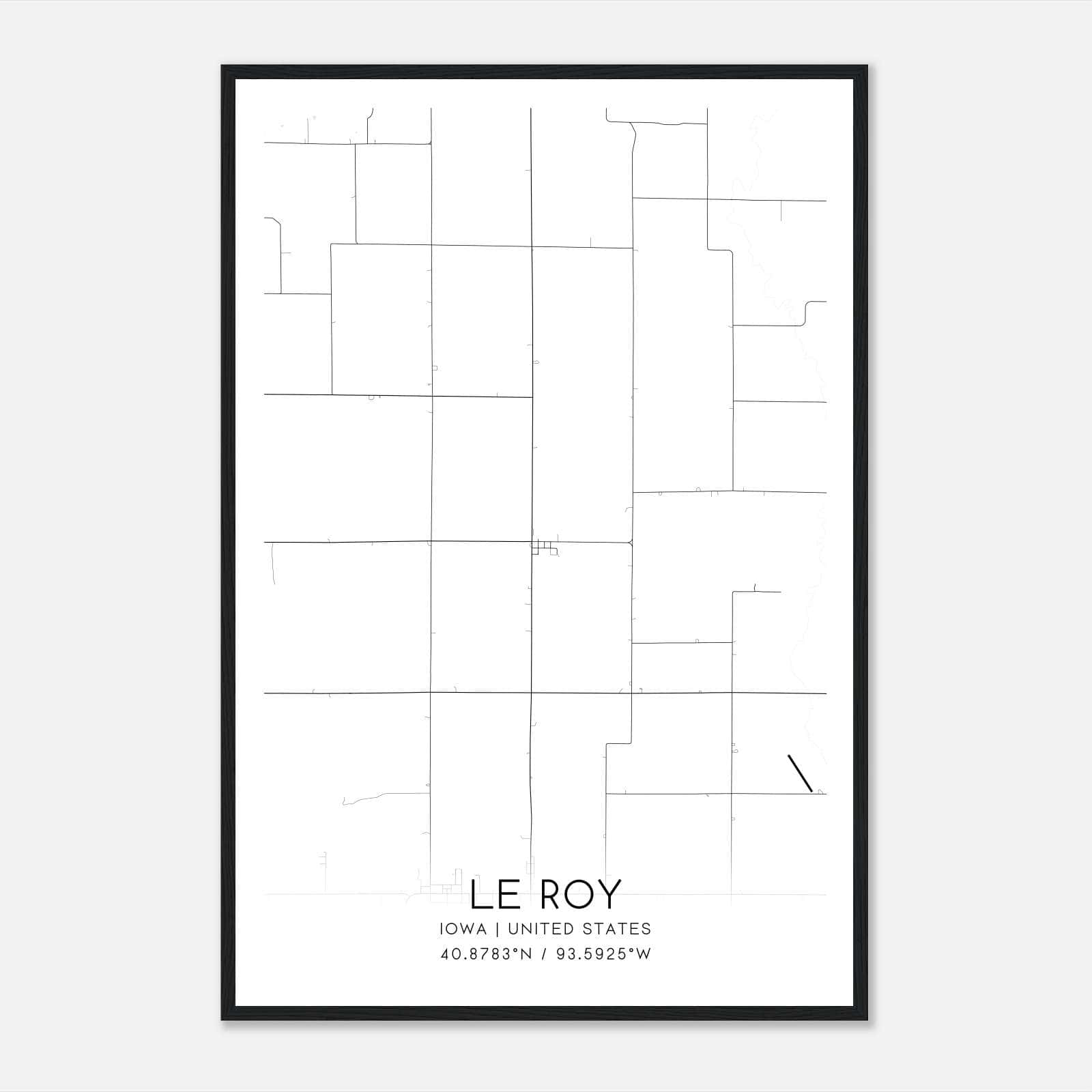 Le Roy Iowa Map Poster, Modern Home Decor Wall Art Print Le Roy Iowa Map Poster, Modern Home Decor Wall Art Print