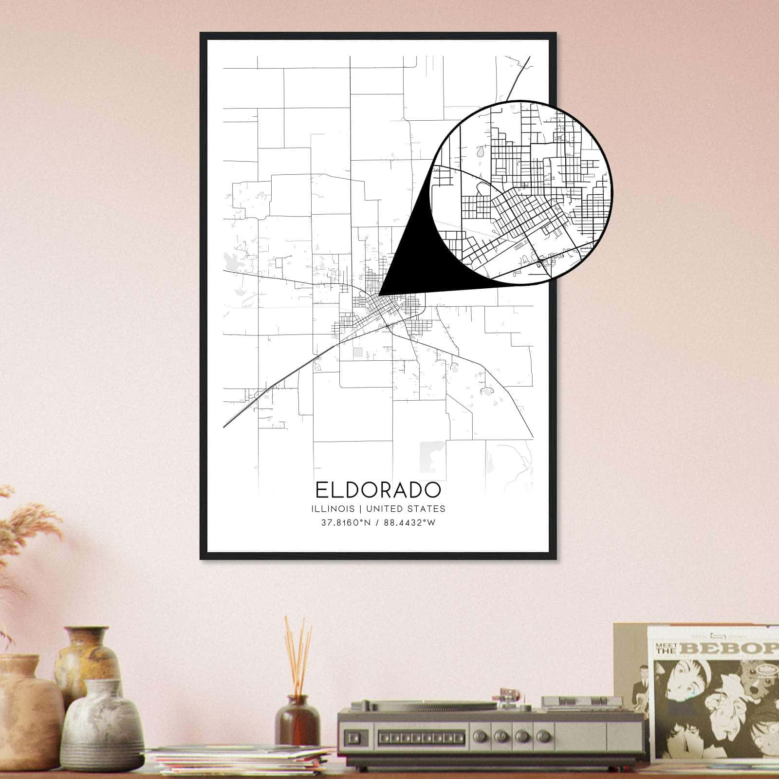 Deerfield Kansas Map Poster, Modern Home Decor Wall Art Print (Copy)