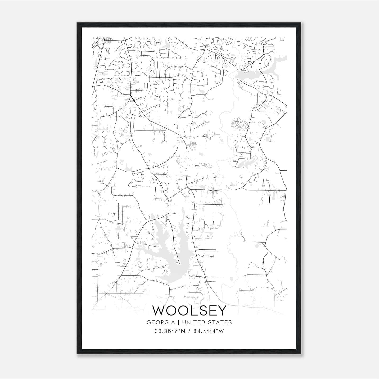 Woolsey Georgia Map Poster, Modern Home Decor Wall Art Print Woolsey Georgia Map Poster, Modern Home Decor Wall Art Print