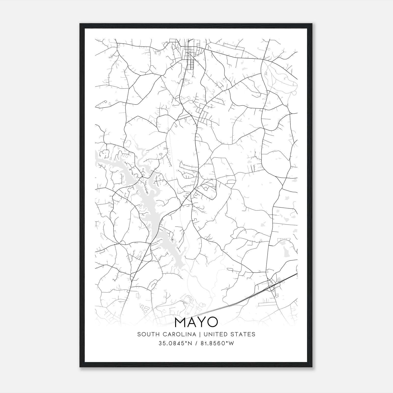 Mayo South Carolina Map Poster, Modern Home Decor Wall Art Print Mayo South Carolina Map Poster, Modern Home Decor Wall Art Print