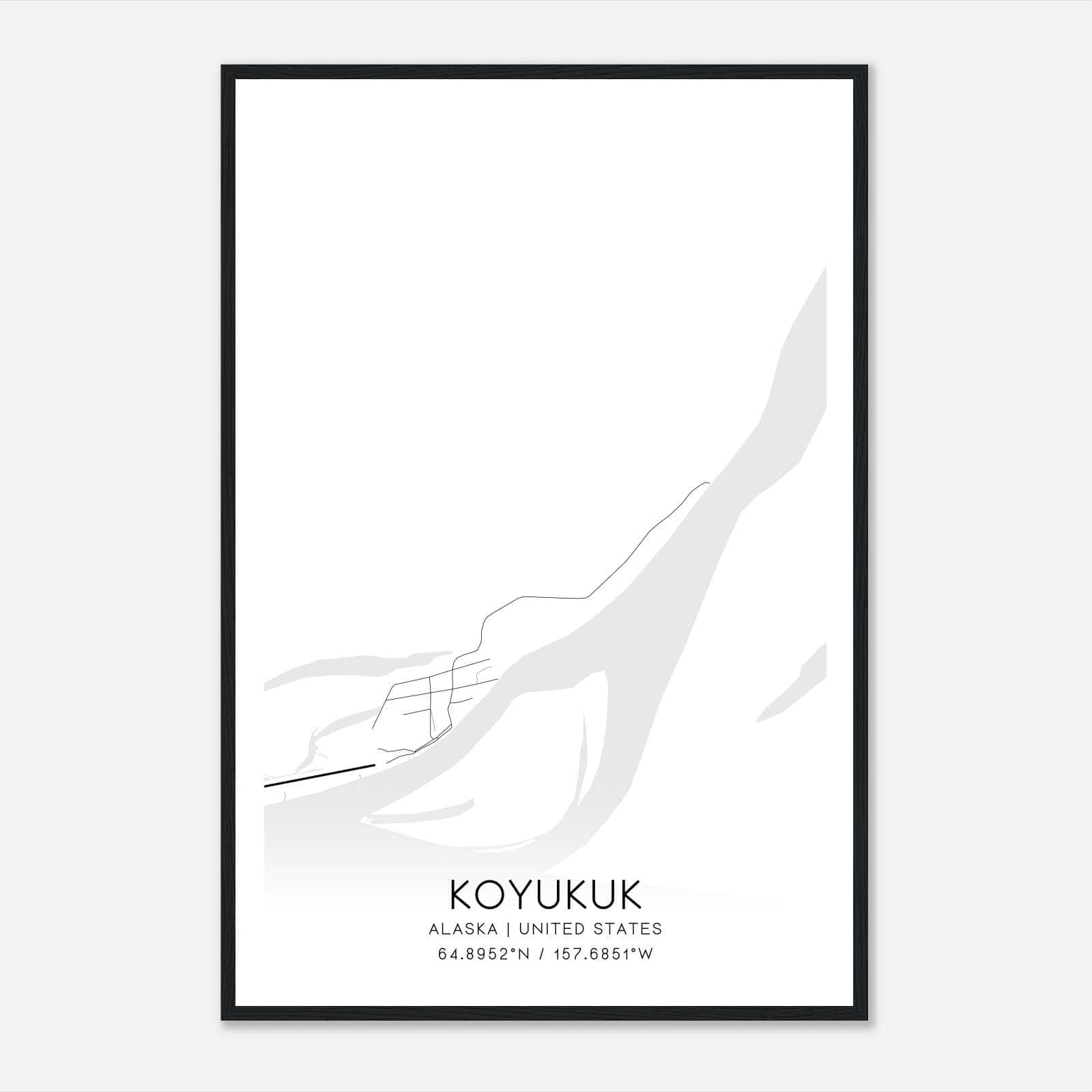 Koyukuk Alaska Map Poster, Modern Home Decor Wall Art Print Koyukuk Alaska Map Poster, Modern Home Decor Wall Art Print