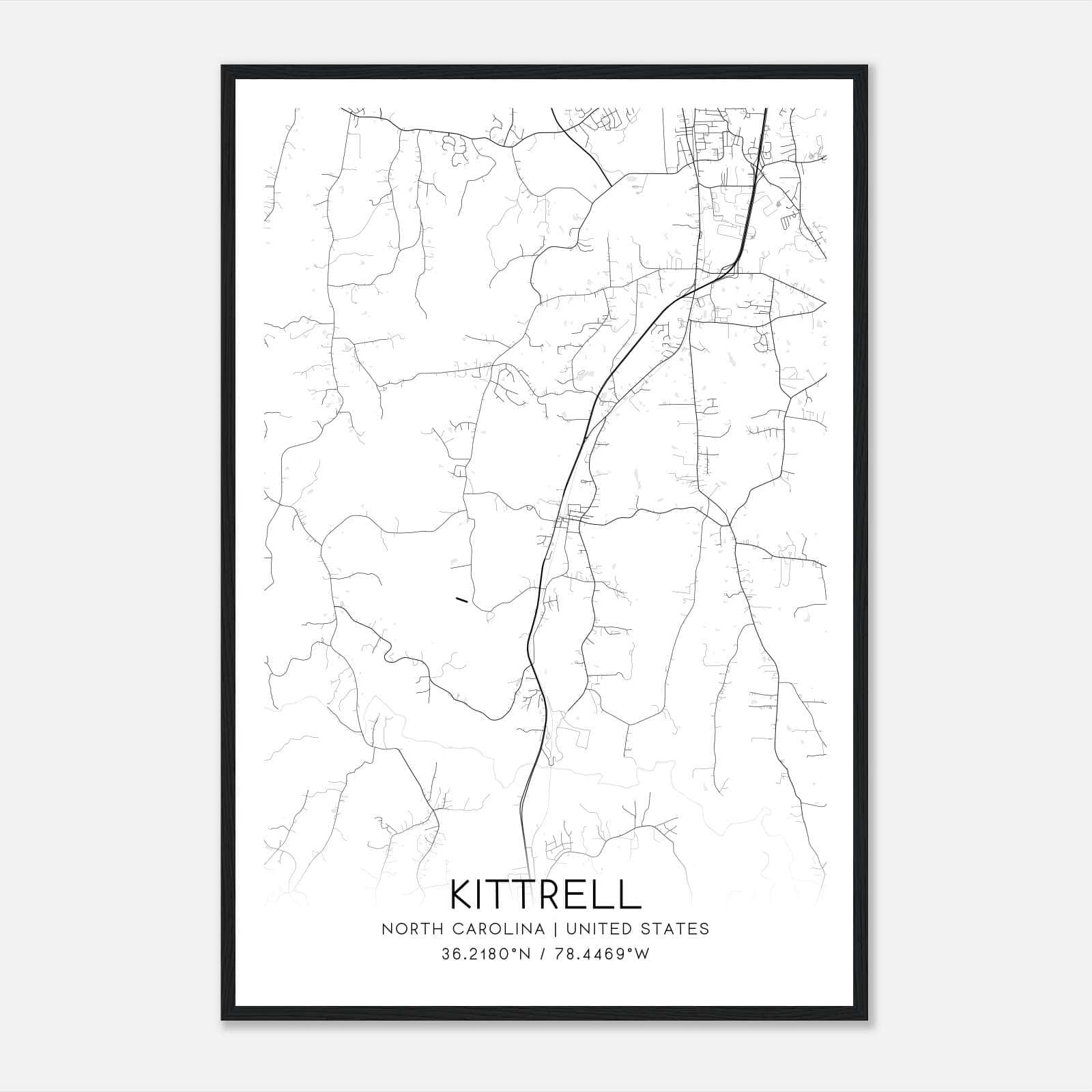 Kittrell North Carolina Map Poster, Modern Home Decor Wall Art Print Kittrell North Carolina Map Poster, Modern Home Decor Wall Art Print