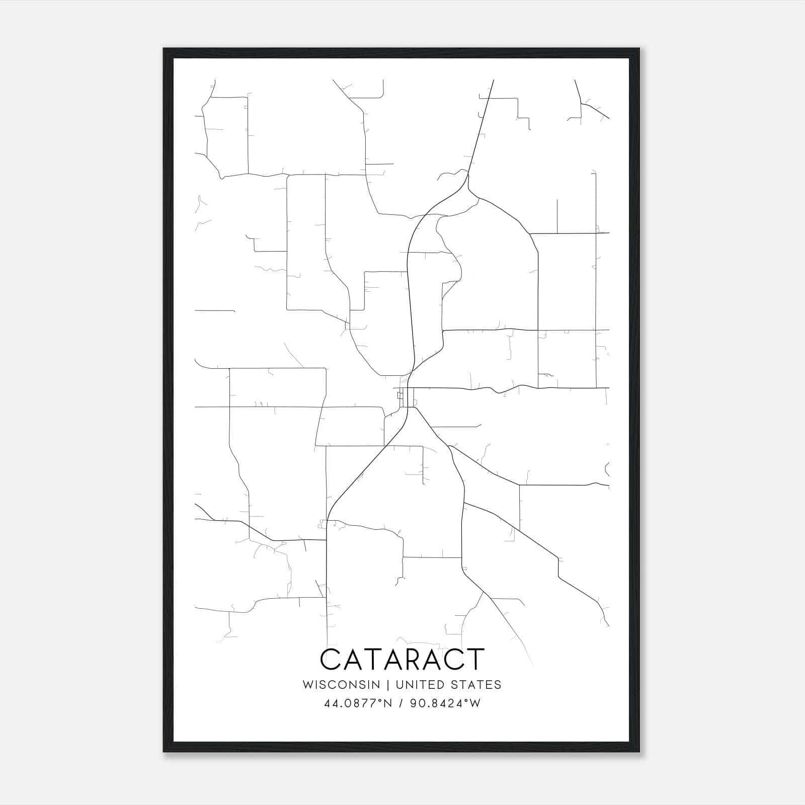 Cataract Wisconsin Map Poster, Modern Home Decor Wall Art Print Cataract Wisconsin Map Poster, Modern Home Decor Wall Art Print