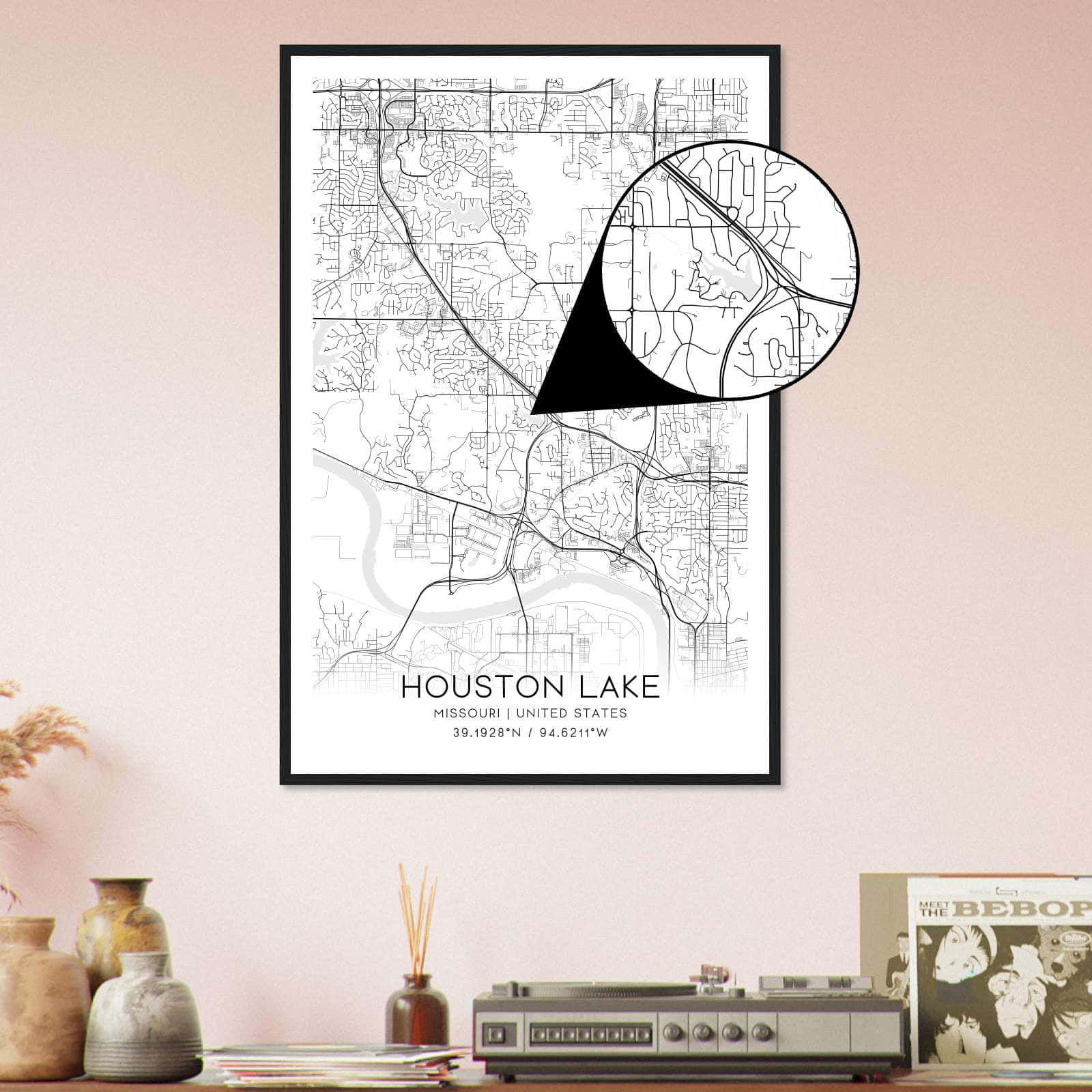 Deerfield Kansas Map Poster, Modern Home Decor Wall Art Print (Copy)