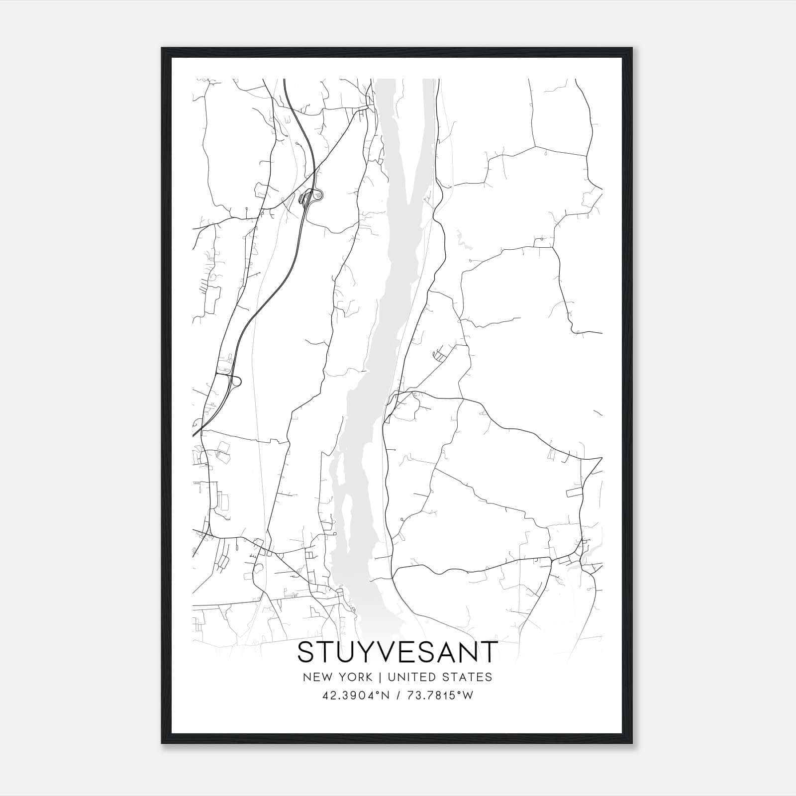 Stuyvesant New York Map Poster, Modern Home Decor Wall Art Print Stuyvesant New York Map Poster, Modern Home Decor Wall Art Print