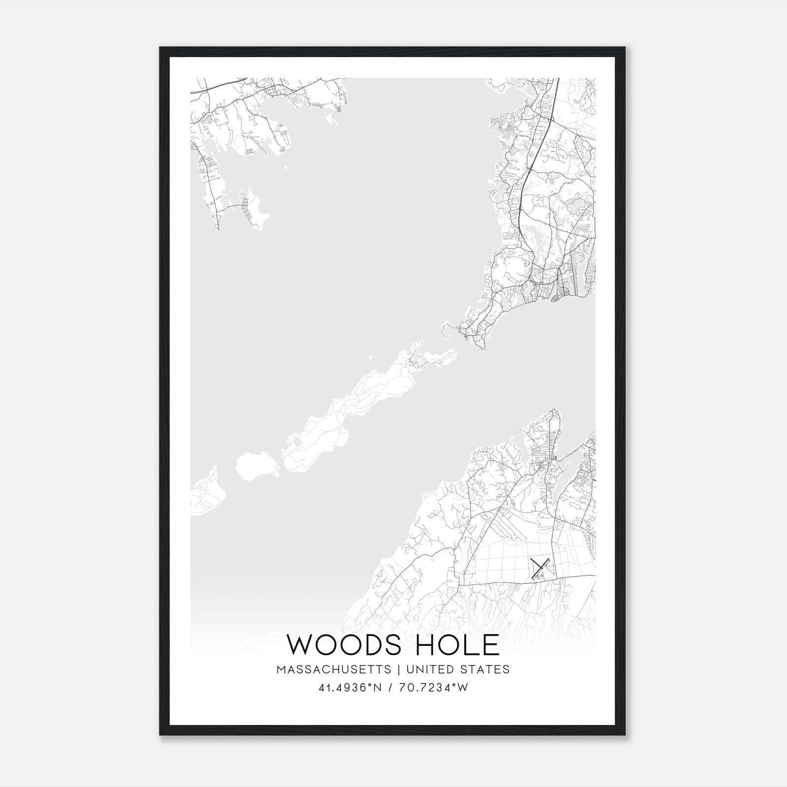 Woods Hole Massachusetts Map Poster, Modern Home Decor Wall Art Print Woods Hole Massachusetts Map Poster, Modern Home Decor Wall Art Print