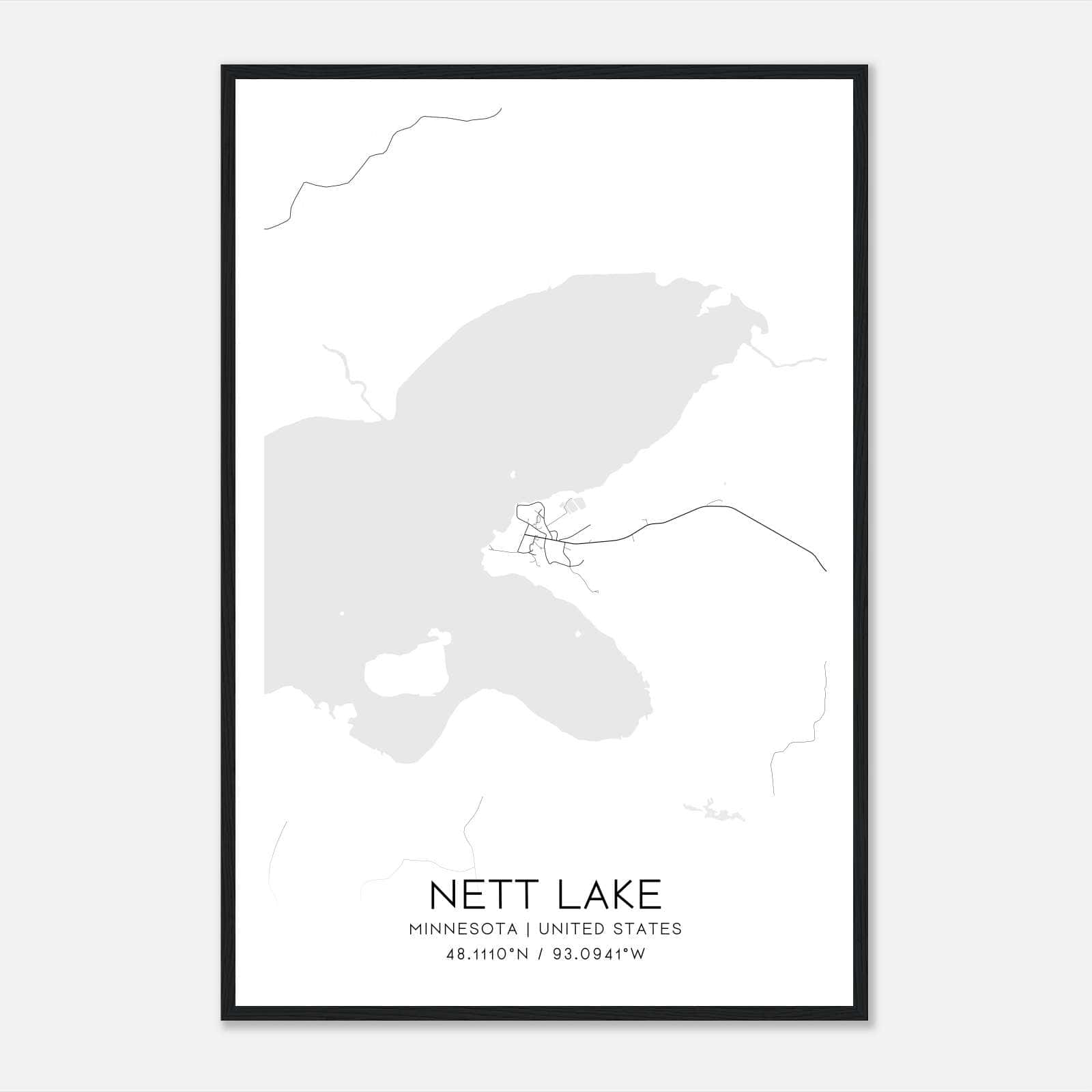 Nett Lake Minnesota Map Poster, Modern Home Decor Wall Art Print Nett Lake Minnesota Map Poster, Modern Home Decor Wall Art Print