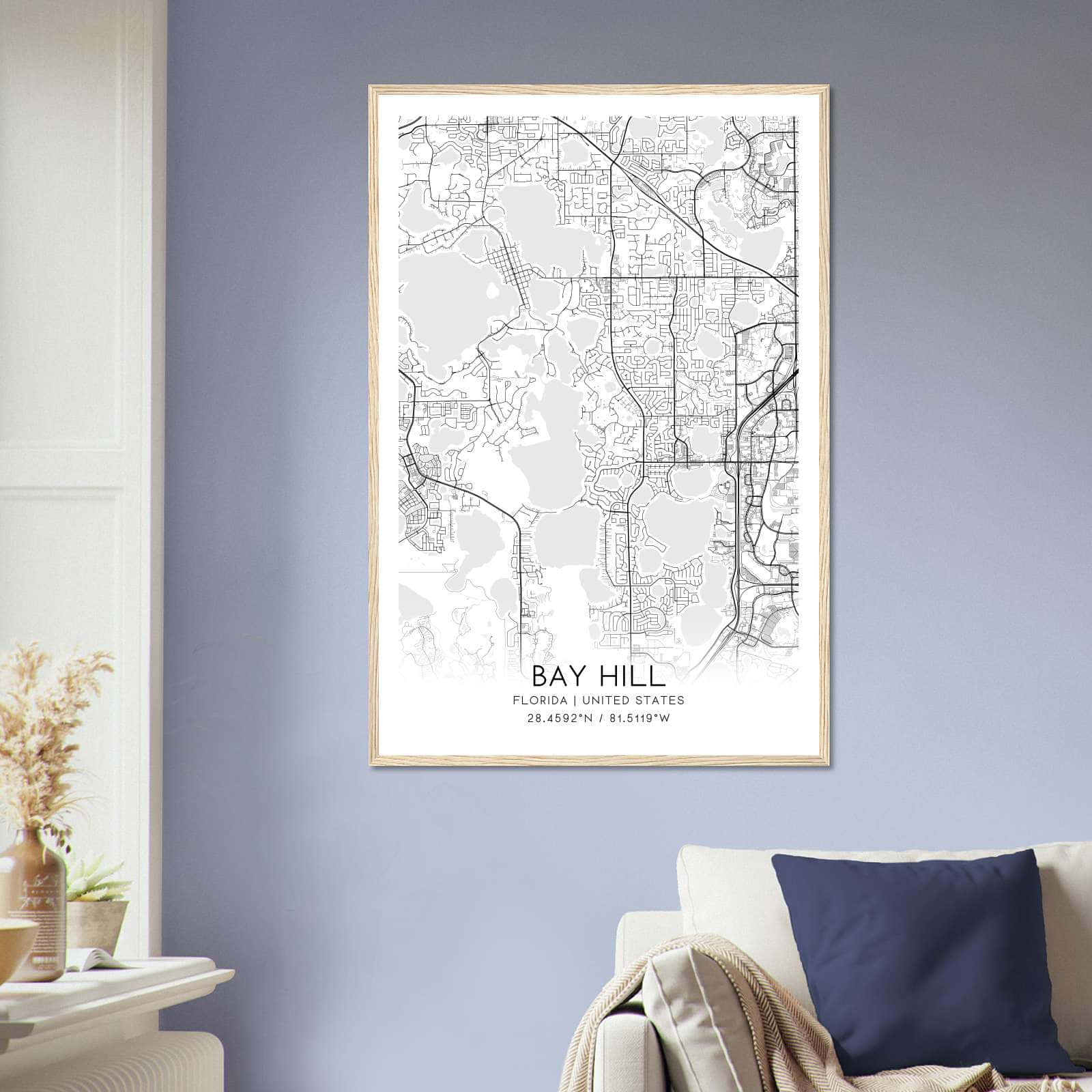 Deerfield Kansas Map Poster, Modern Home Decor Wall Art Print (Copy)