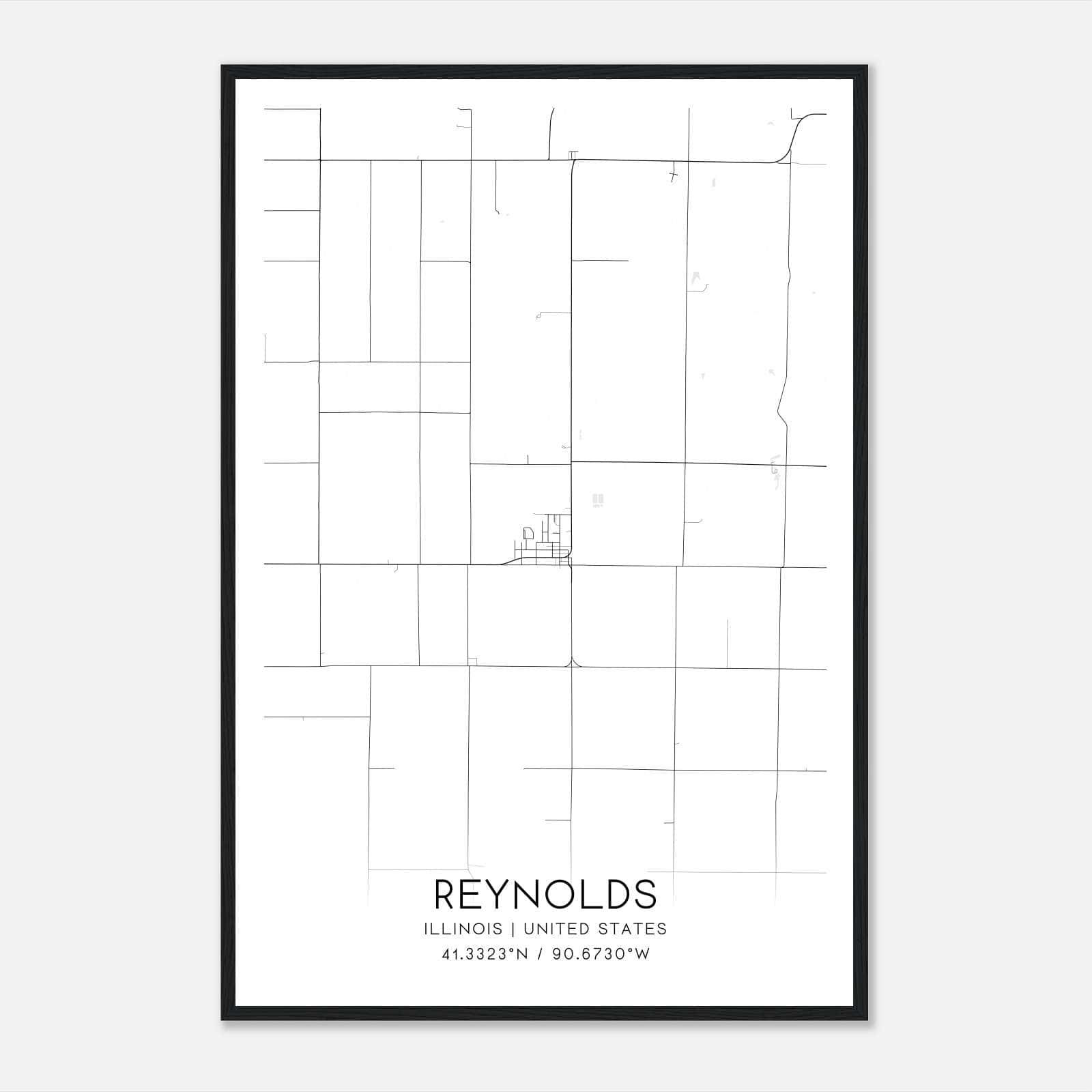 Reynolds Illinois Map Poster, Modern Home Decor Wall Art Print Reynolds Illinois Map Poster, Modern Home Decor Wall Art Print
