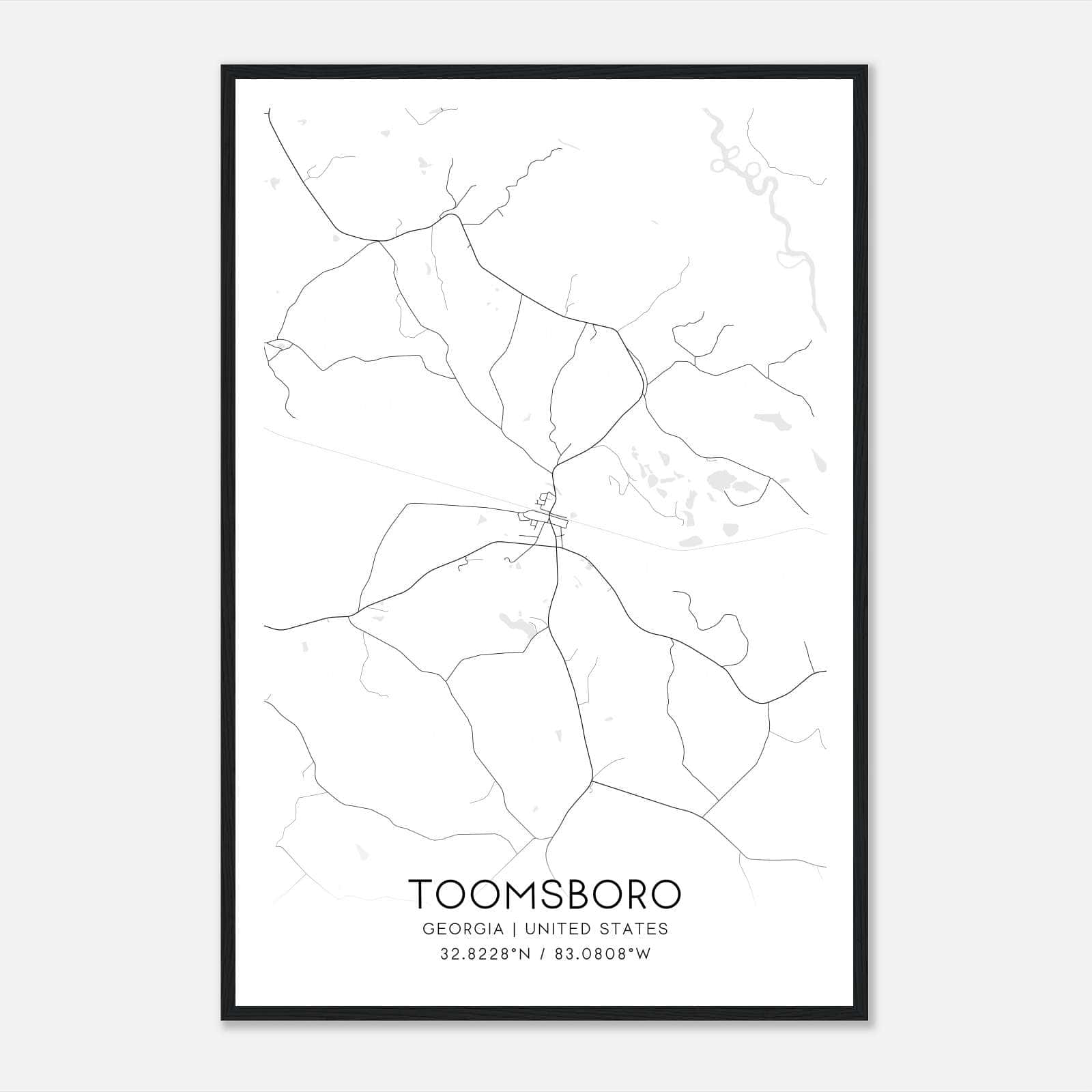 Toomsboro Georgia Map Poster, Modern Home Decor Wall Art Print Toomsboro Georgia Map Poster, Modern Home Decor Wall Art Print