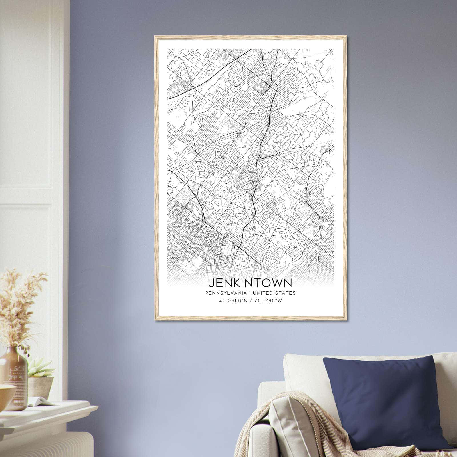 Deerfield Kansas Map Poster, Modern Home Decor Wall Art Print (Copy)