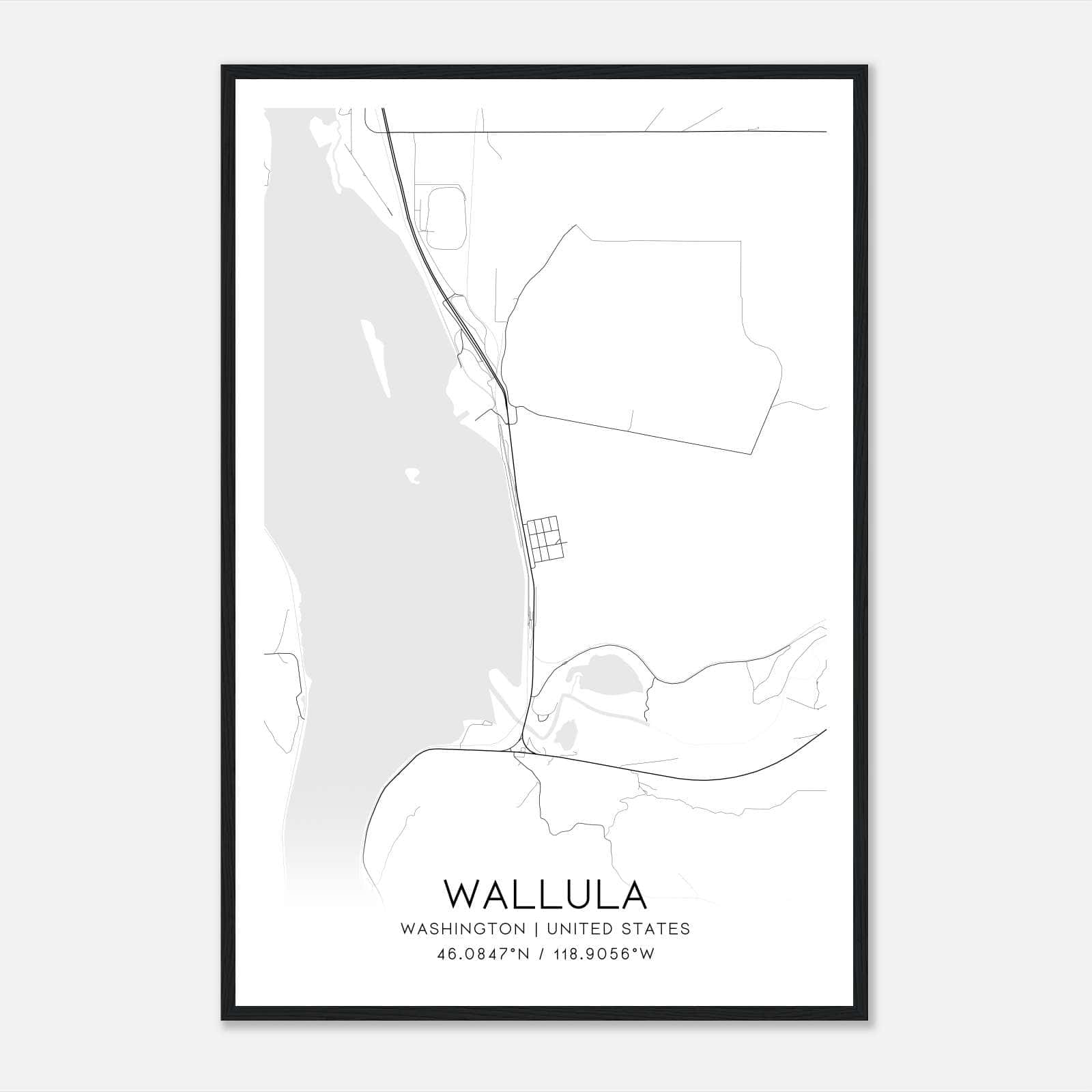 Wallula Washington Map Poster, Modern Home Decor Wall Art Print Wallula Washington Map Poster, Modern Home Decor Wall Art Print