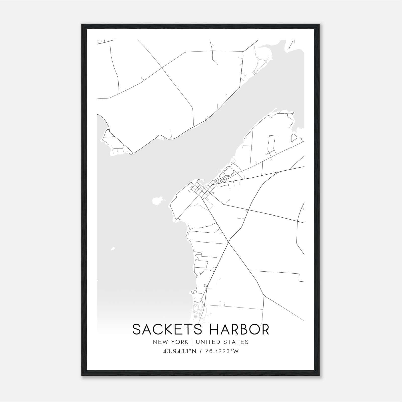 Sackets Harbor New York Map Poster, Modern Home Decor Wall Art Print Sackets Harbor New York Map Poster, Modern Home Decor Wall Art Print