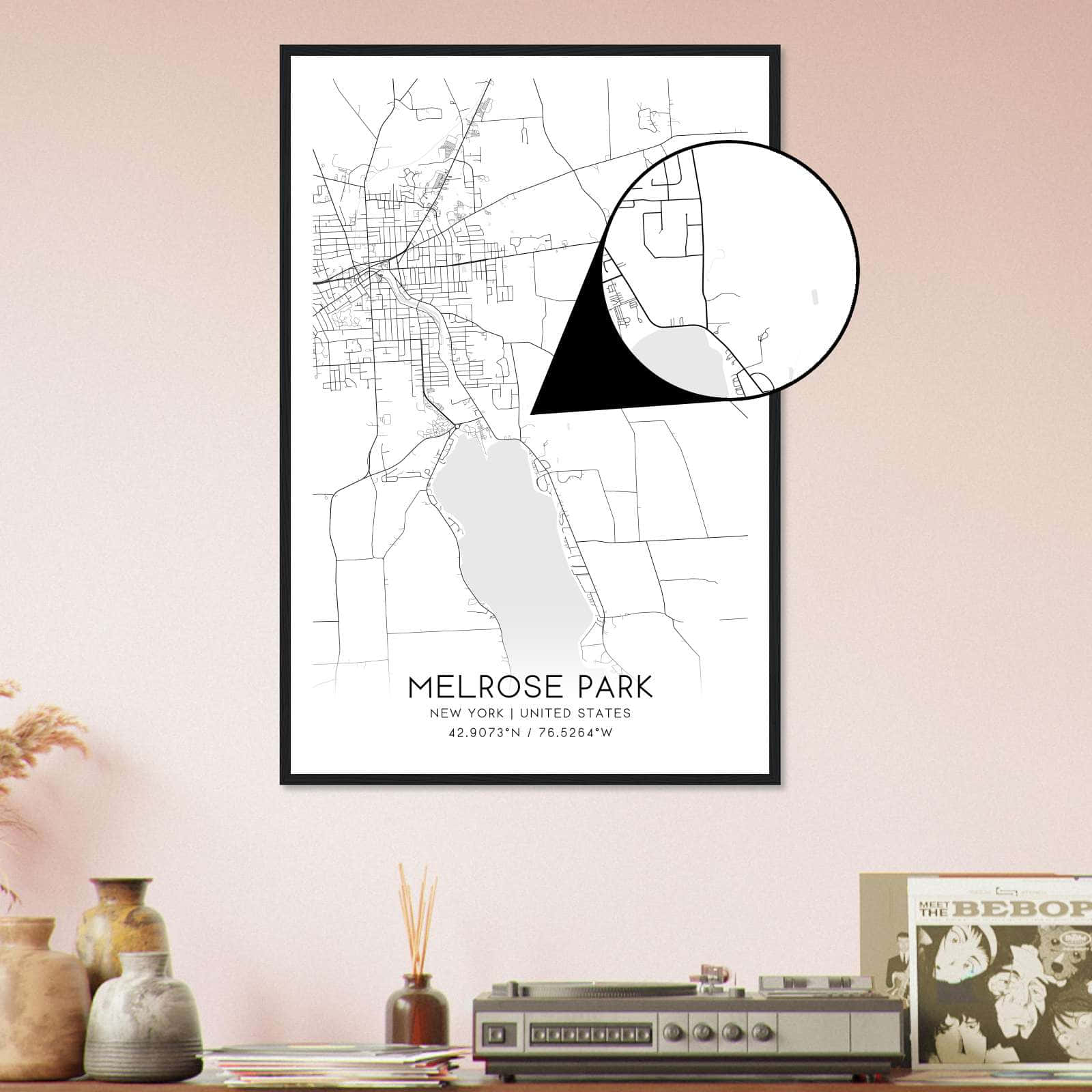 Deerfield Kansas Map Poster, Modern Home Decor Wall Art Print (Copy)