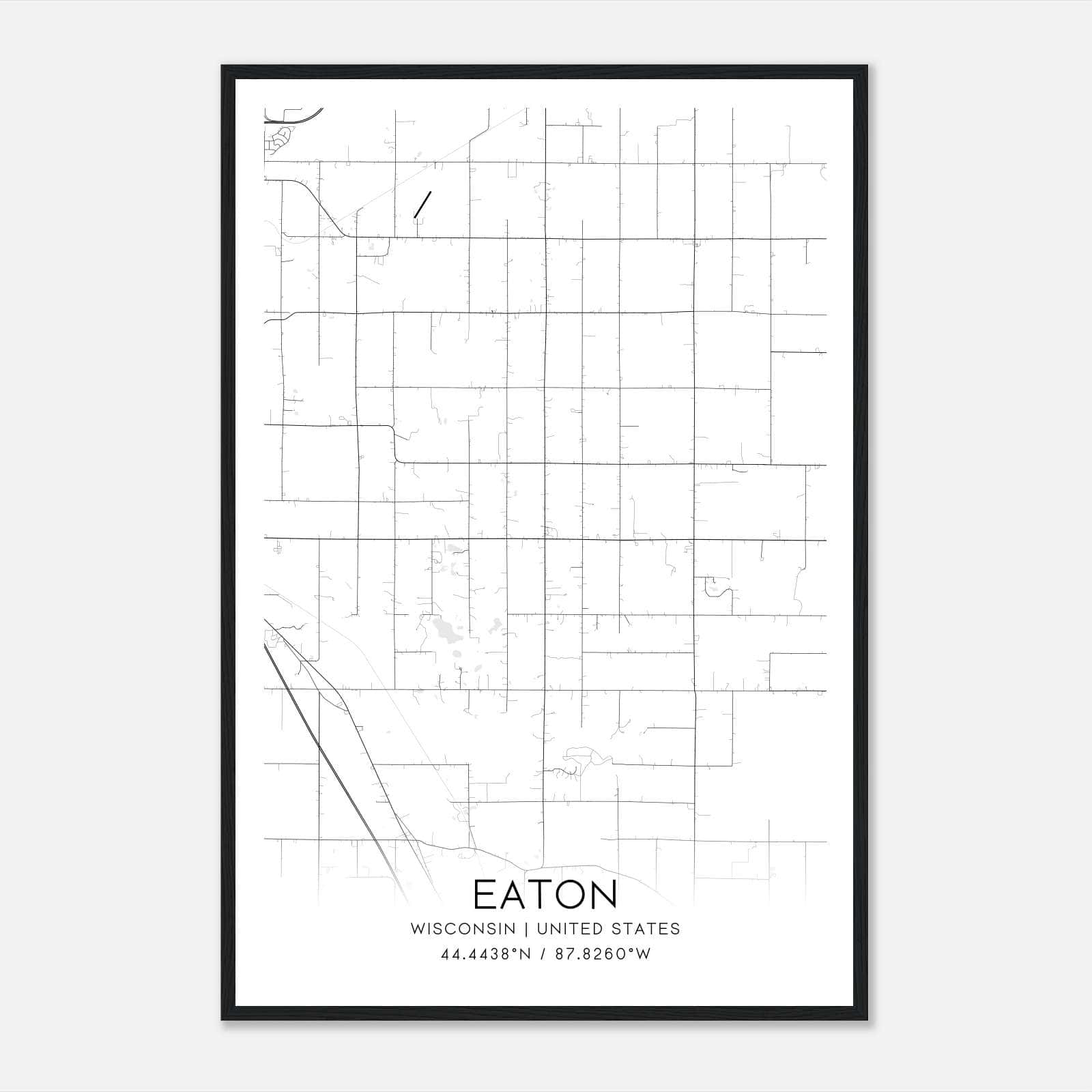 Eaton Wisconsin Map Poster, Modern Home Decor Wall Art Print Eaton Wisconsin Map Poster, Modern Home Decor Wall Art Print