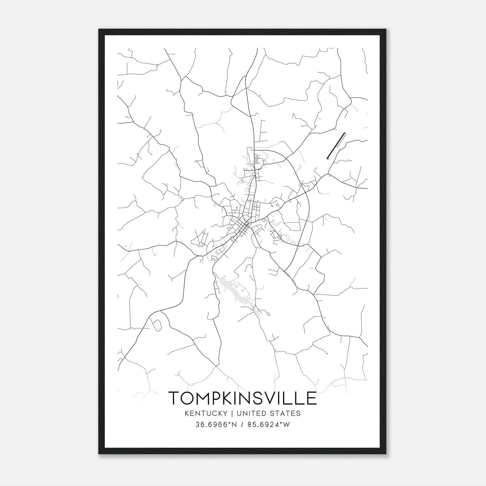 Tompkinsville Kentucky Map Poster, Modern Home Decor Wall Art Print Tompkinsville Kentucky Map Poster, Modern Home Decor Wall Art Print