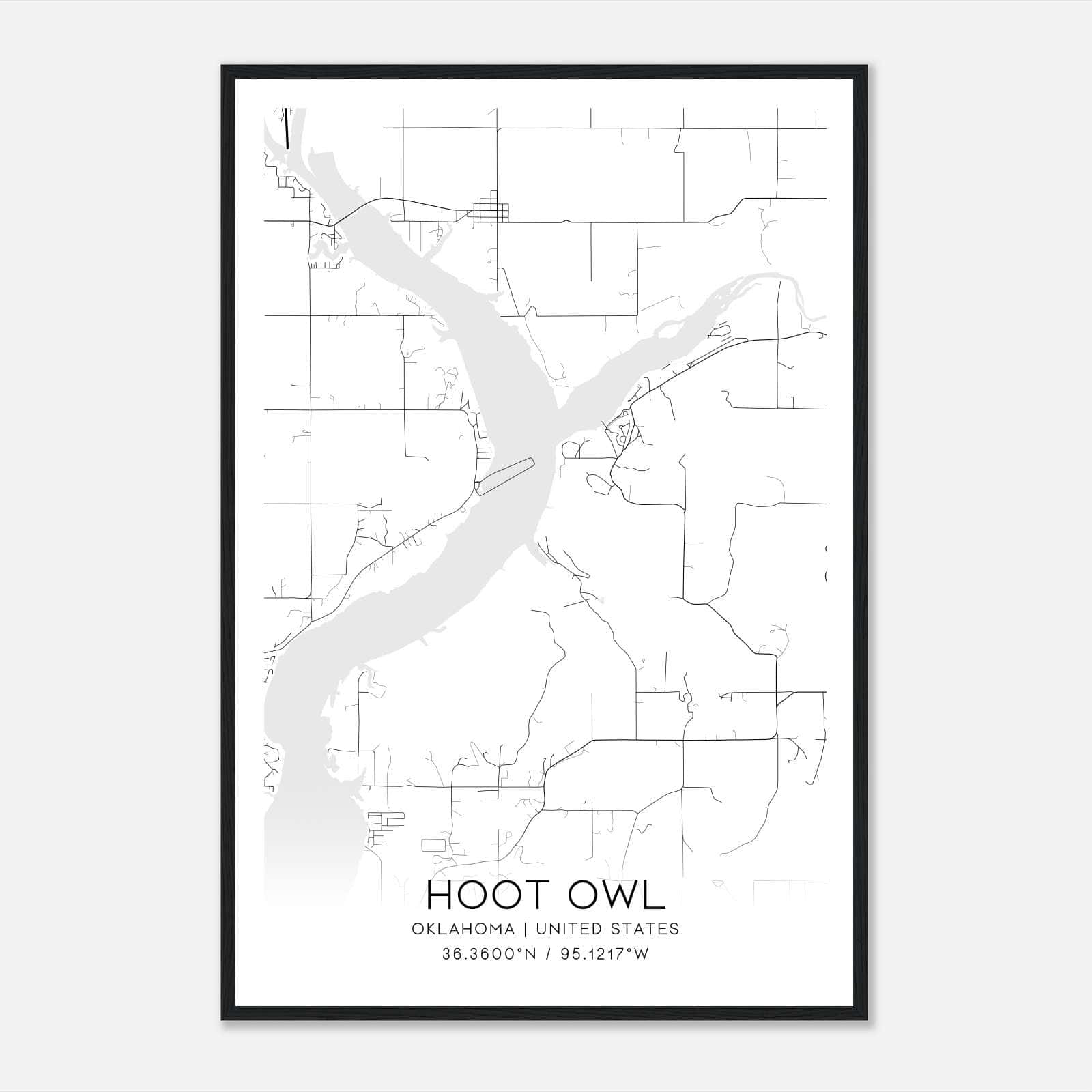 Hoot Owl Oklahoma Map Poster, Modern Home Decor Wall Art Print Hoot Owl Oklahoma Map Poster, Modern Home Decor Wall Art Print