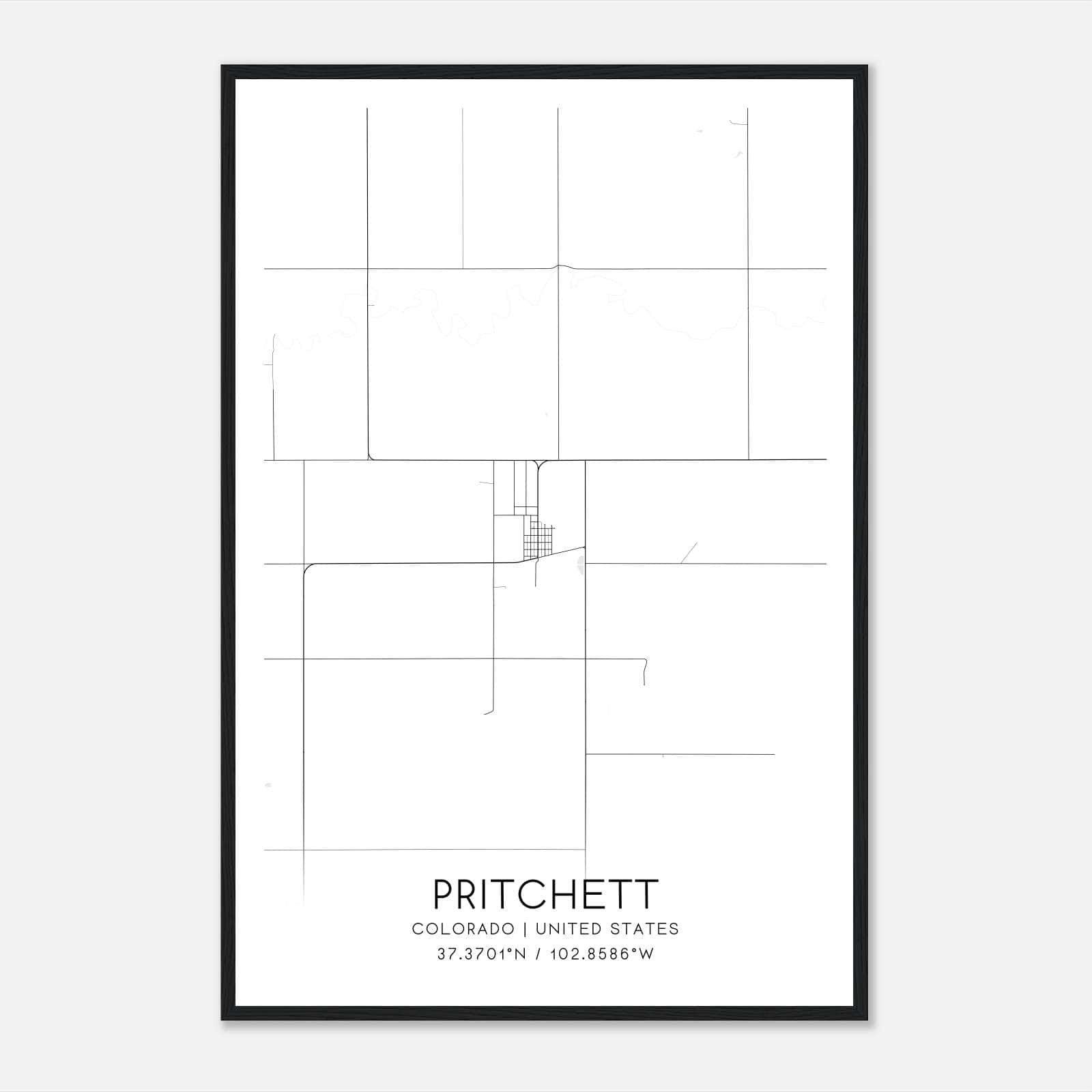 Pritchett Colorado Map Poster, Modern Home Decor Wall Art Print Pritchett Colorado Map Poster, Modern Home Decor Wall Art Print