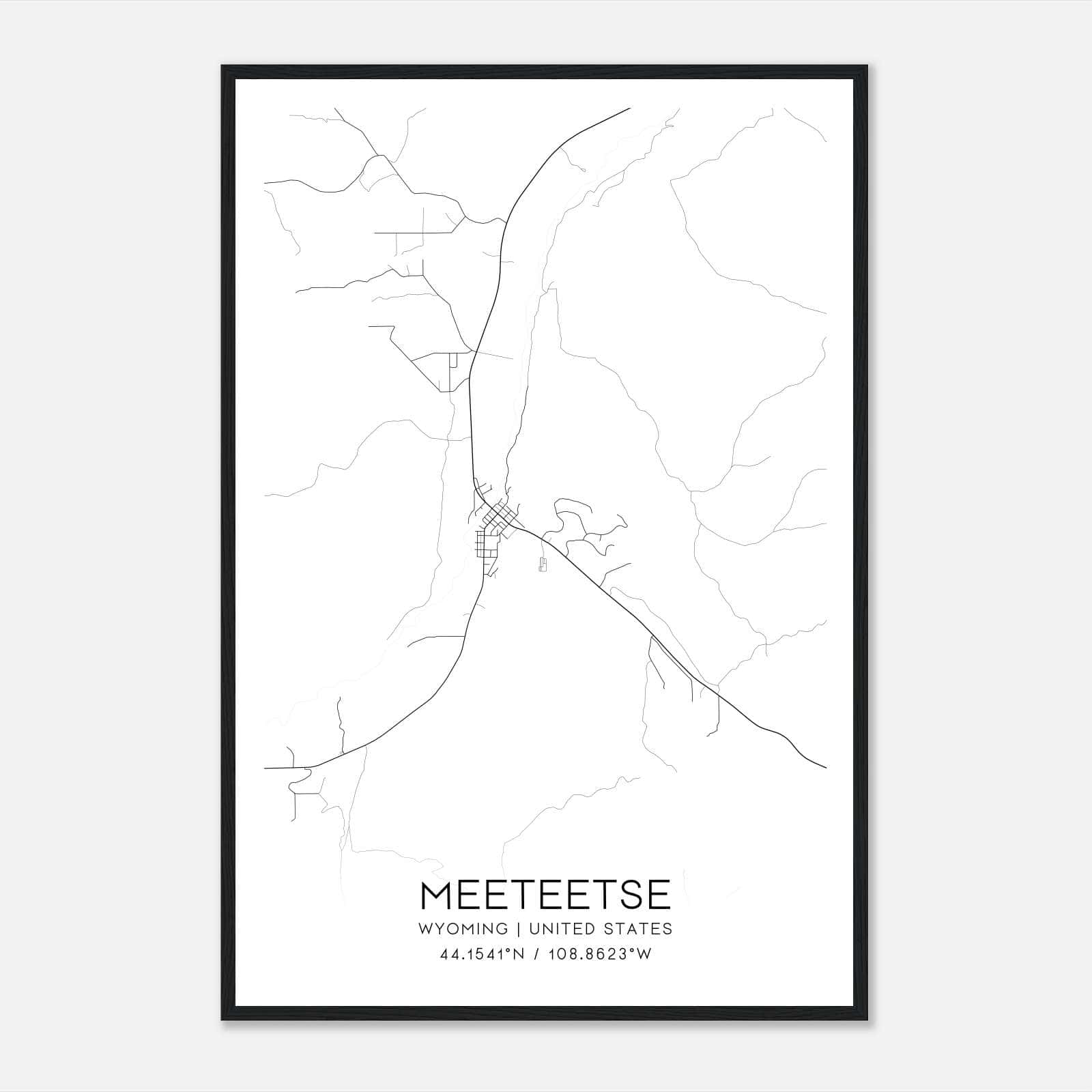 Meeteetse Wyoming Map Poster, Modern Home Decor Wall Art Print Meeteetse Wyoming Map Poster, Modern Home Decor Wall Art Print