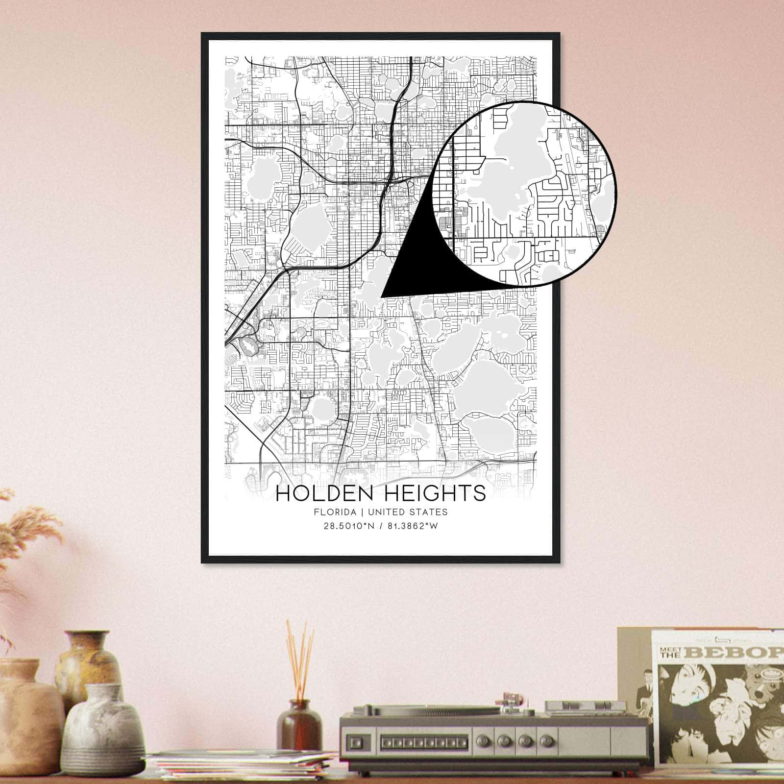 Deerfield Kansas Map Poster, Modern Home Decor Wall Art Print (Copy)