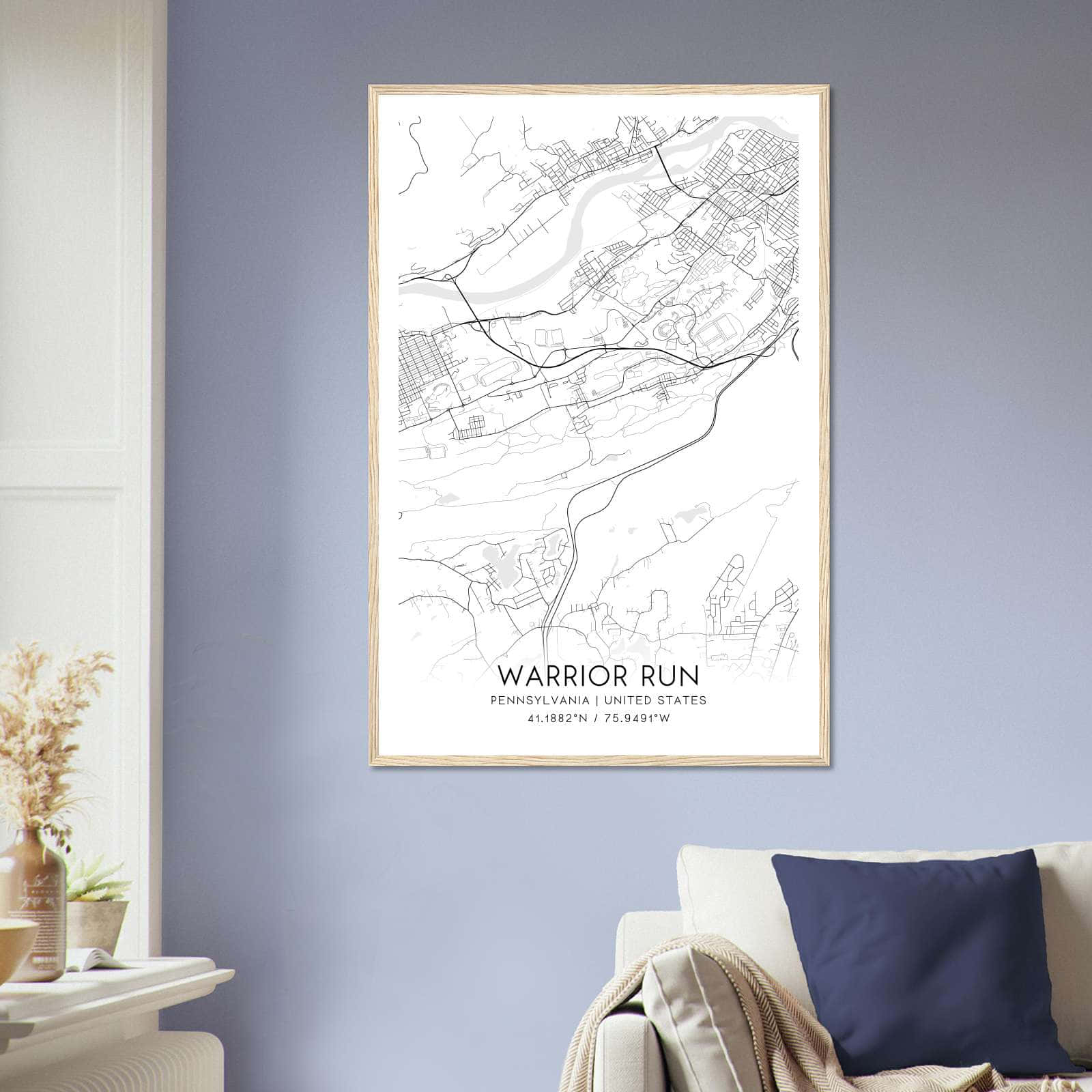 Deerfield Kansas Map Poster, Modern Home Decor Wall Art Print (Copy)