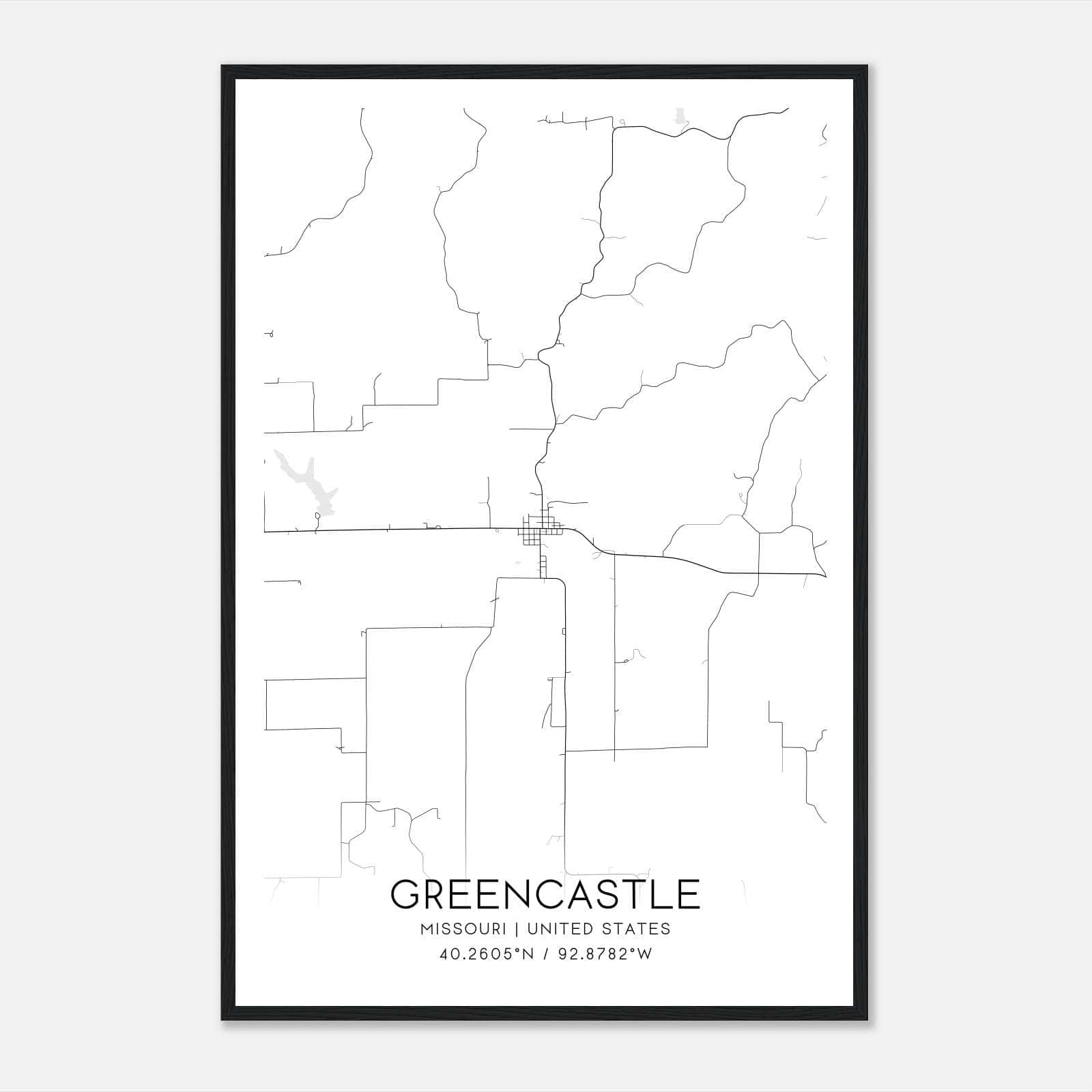 Greencastle Missouri Map Poster, Modern Home Decor Wall Art Print Greencastle Missouri Map Poster, Modern Home Decor Wall Art Print