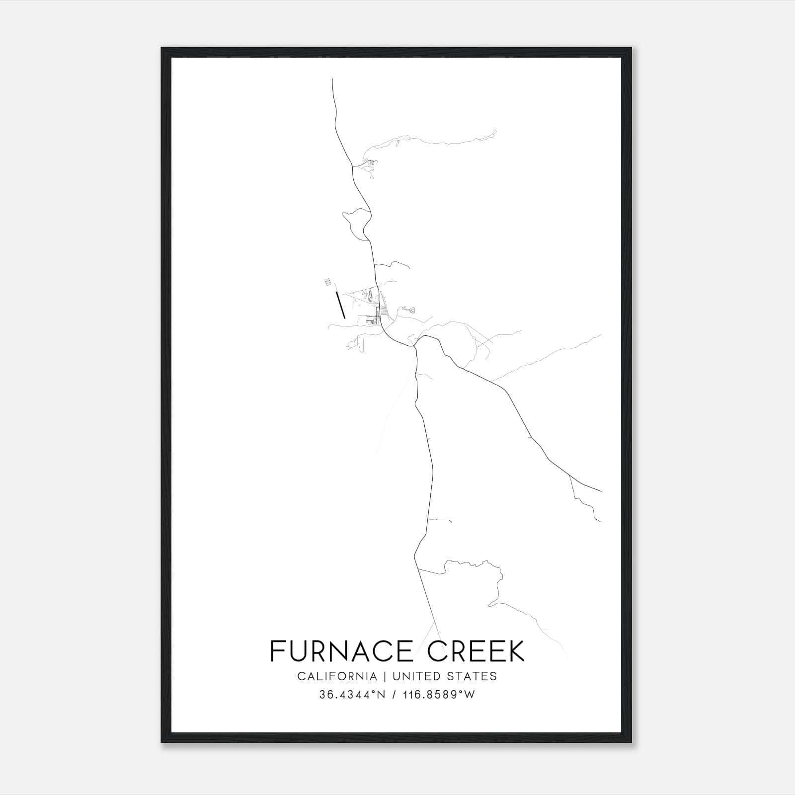 Furnace Creek California Map Poster, Modern Home Decor Wall Art Print Furnace Creek California Map Poster, Modern Home Decor Wall Art Print