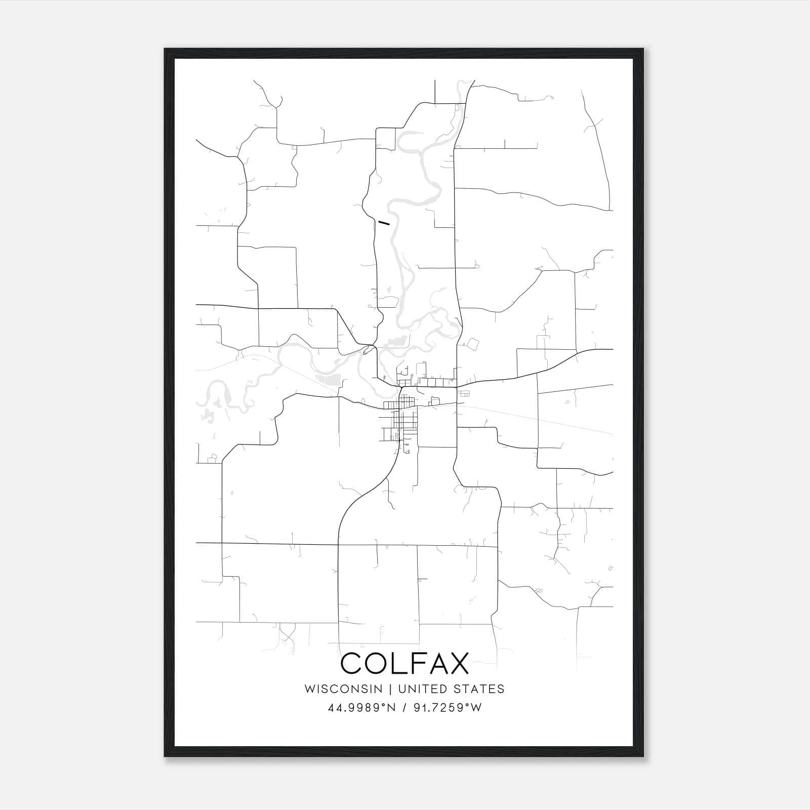 Colfax Wisconsin Map Poster, Modern Home Decor Wall Art Print Colfax Wisconsin Map Poster, Modern Home Decor Wall Art Print
