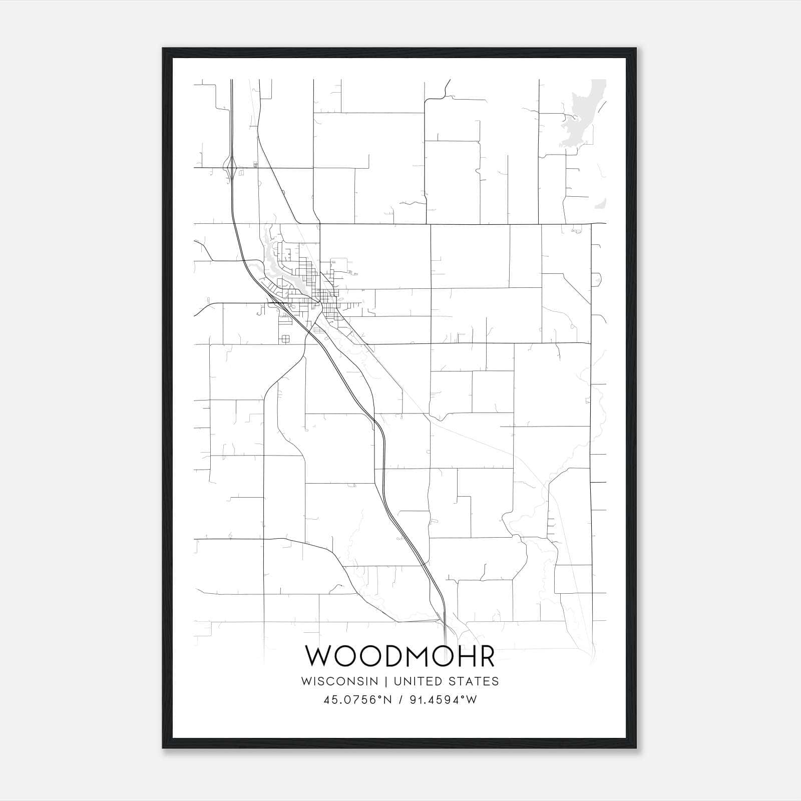 Woodmohr Wisconsin Map Poster, Modern Home Decor Wall Art Print Woodmohr Wisconsin Map Poster, Modern Home Decor Wall Art Print