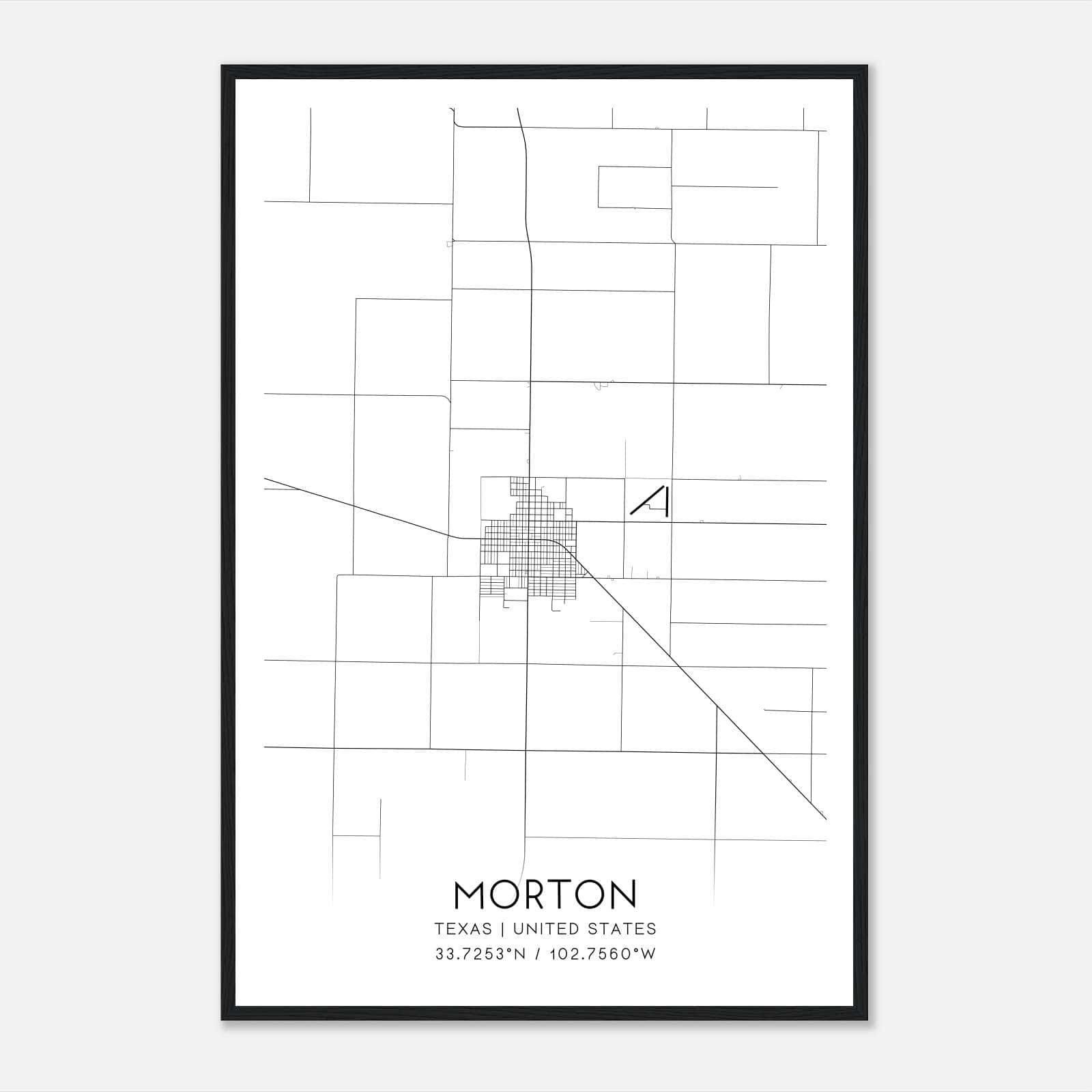 Morton Texas Map Poster, Modern Home Decor Wall Art Print Morton Texas Map Poster, Modern Home Decor Wall Art Print