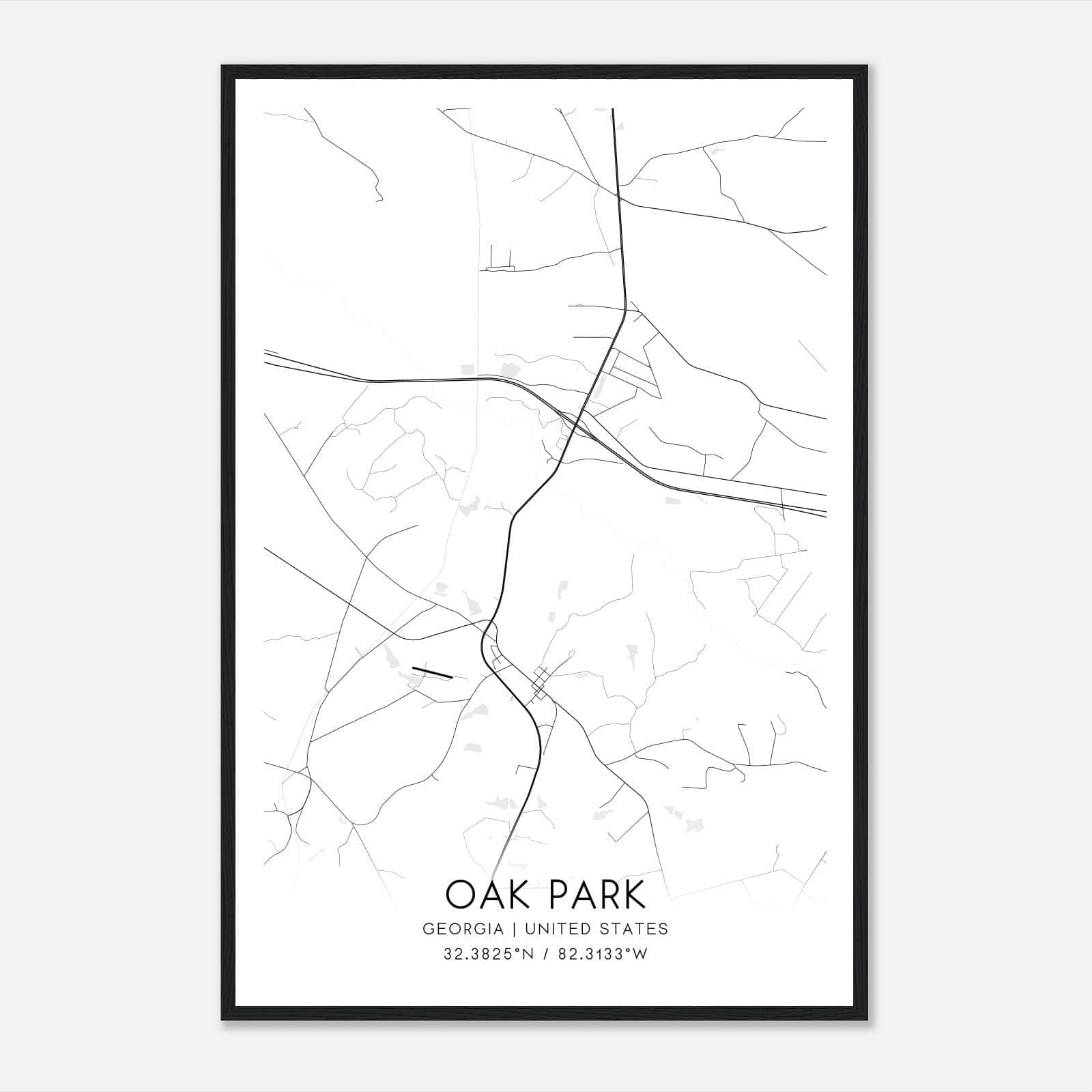 Oak Park Georgia Map Poster, Modern Home Decor Wall Art Print Oak Park Georgia Map Poster, Modern Home Decor Wall Art Print