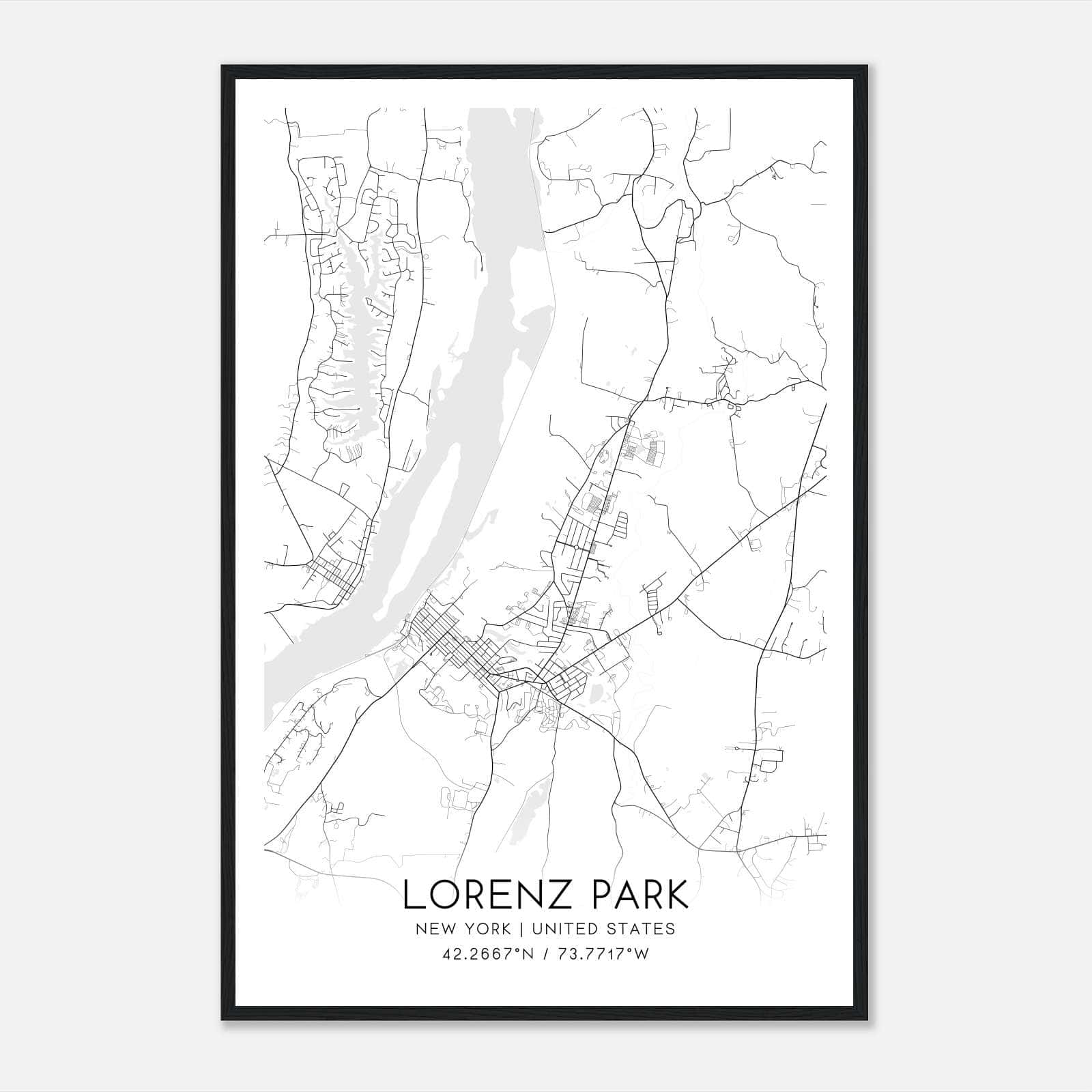 Lorenz Park New York Map Poster, Modern Home Decor Wall Art Print Lorenz Park New York Map Poster, Modern Home Decor Wall Art Print