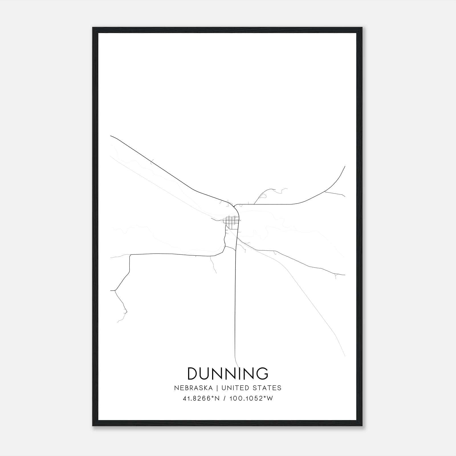 Dunning Nebraska Map Poster, Modern Home Decor Wall Art Print Dunning Nebraska Map Poster, Modern Home Decor Wall Art Print