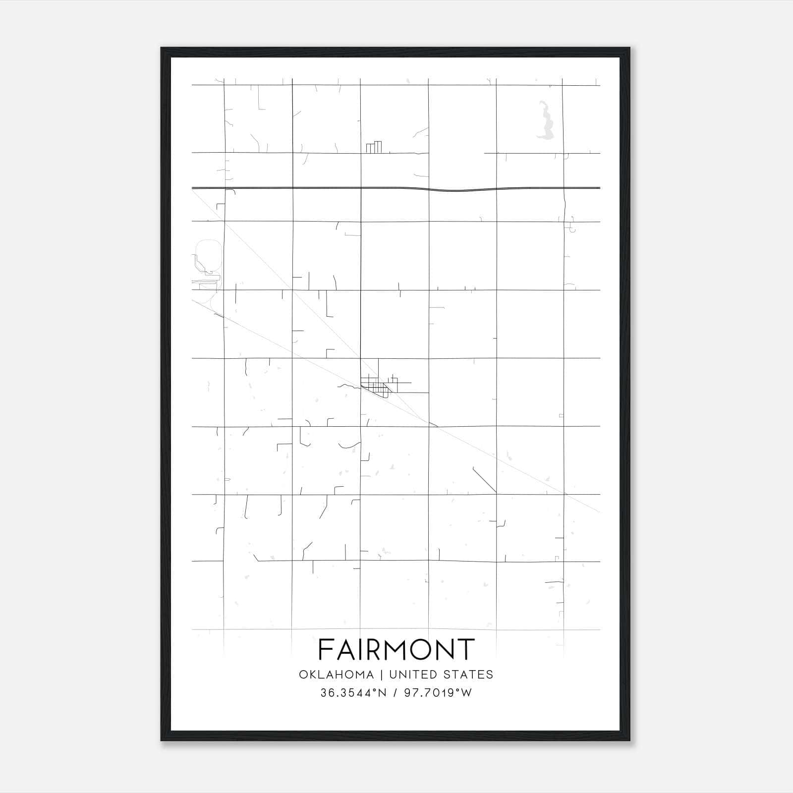 Fairmont Oklahoma Map Poster, Modern Home Decor Wall Art Print Fairmont Oklahoma Map Poster, Modern Home Decor Wall Art Print