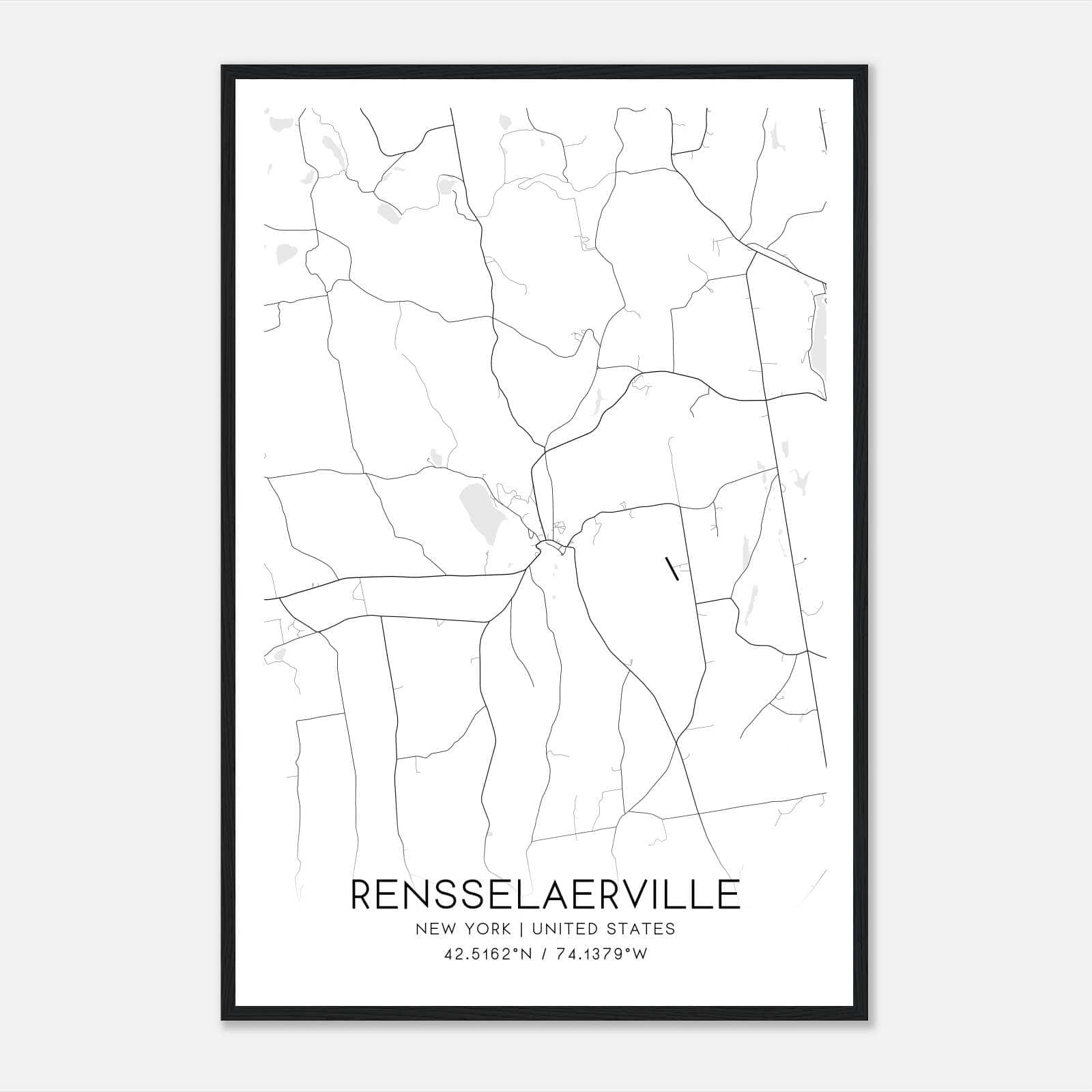 Rensselaerville New York Map Poster, Modern Home Decor Wall Art Print Rensselaerville New York Map Poster, Modern Home Decor Wall Art Print