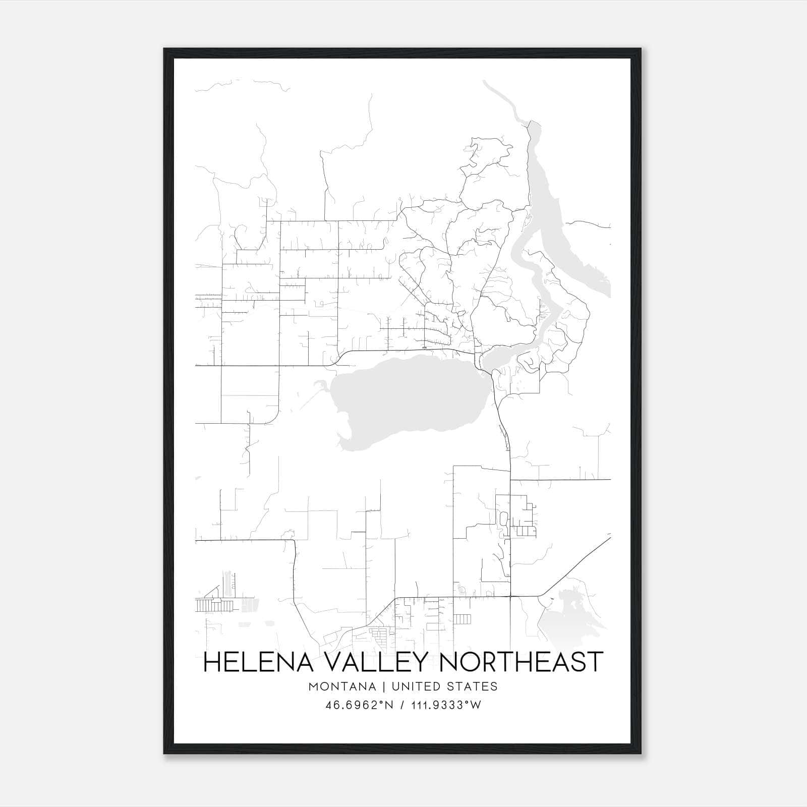 Helena Valley Northeast Montana Map Poster, Modern Home Decor Wall Art Print Helena Valley Northeast Montana Map Poster, Modern Home Decor Wall Art Print