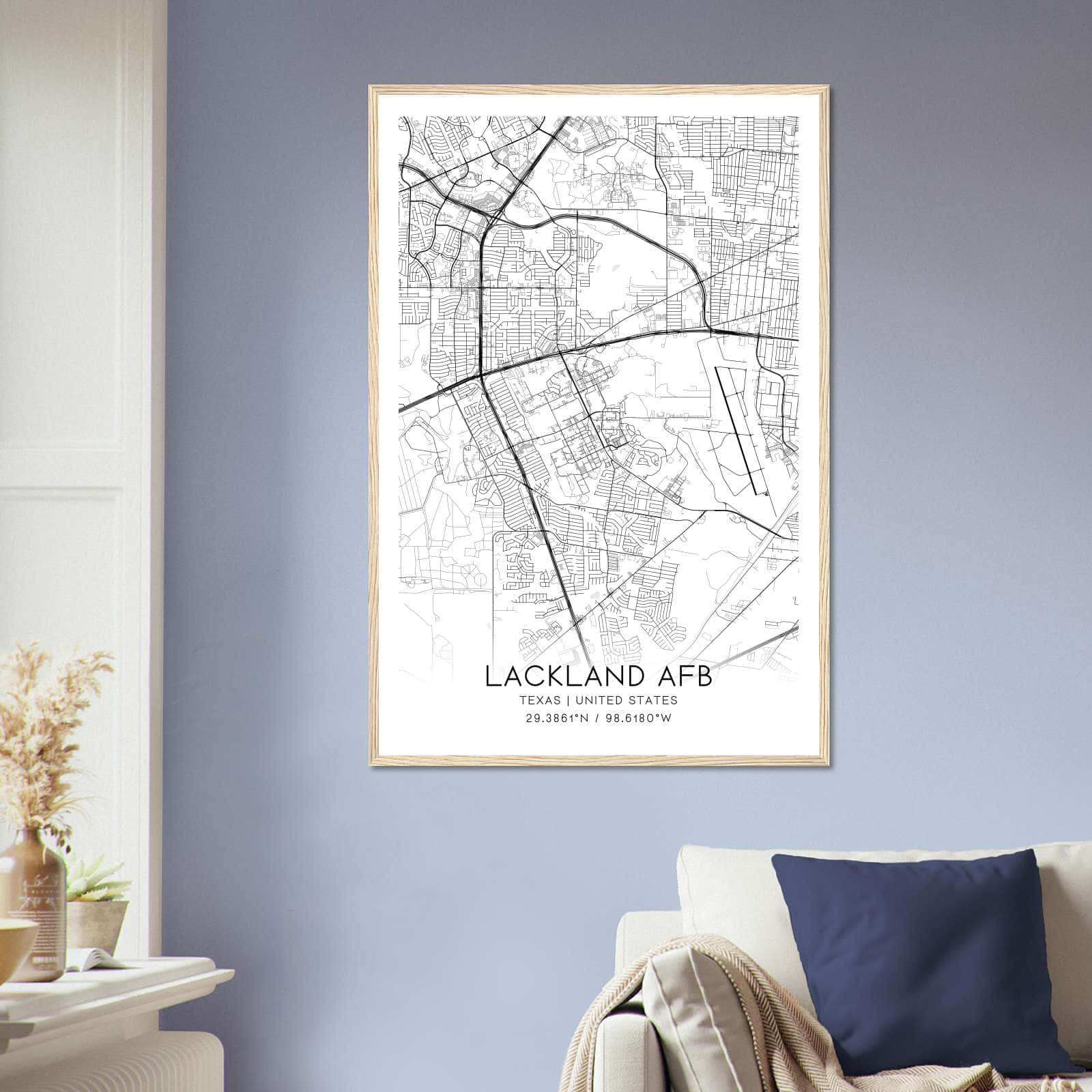 Deerfield Kansas Map Poster, Modern Home Decor Wall Art Print (Copy)