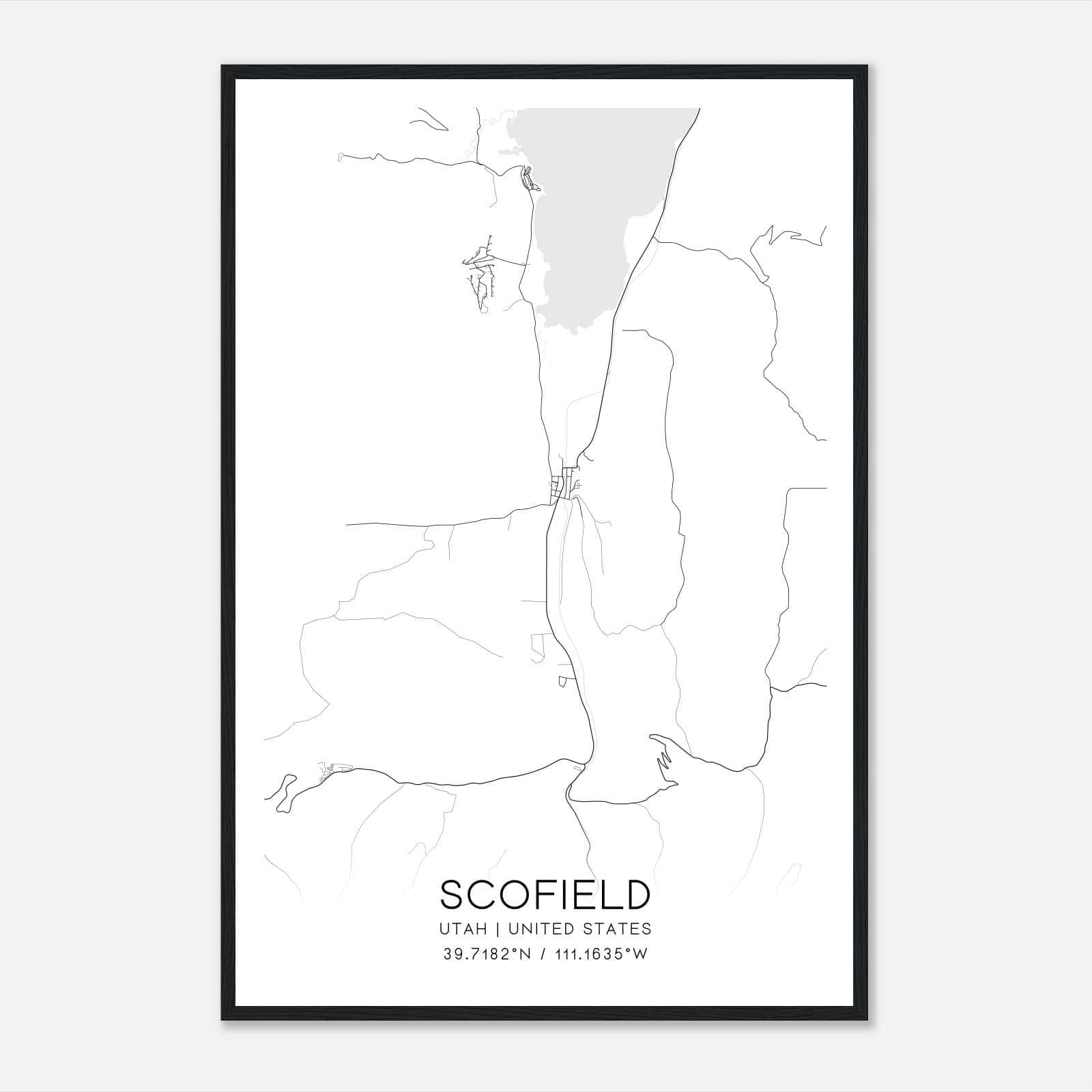 Scofield Utah Map Poster, Modern Home Decor Wall Art Print Scofield Utah Map Poster, Modern Home Decor Wall Art Print