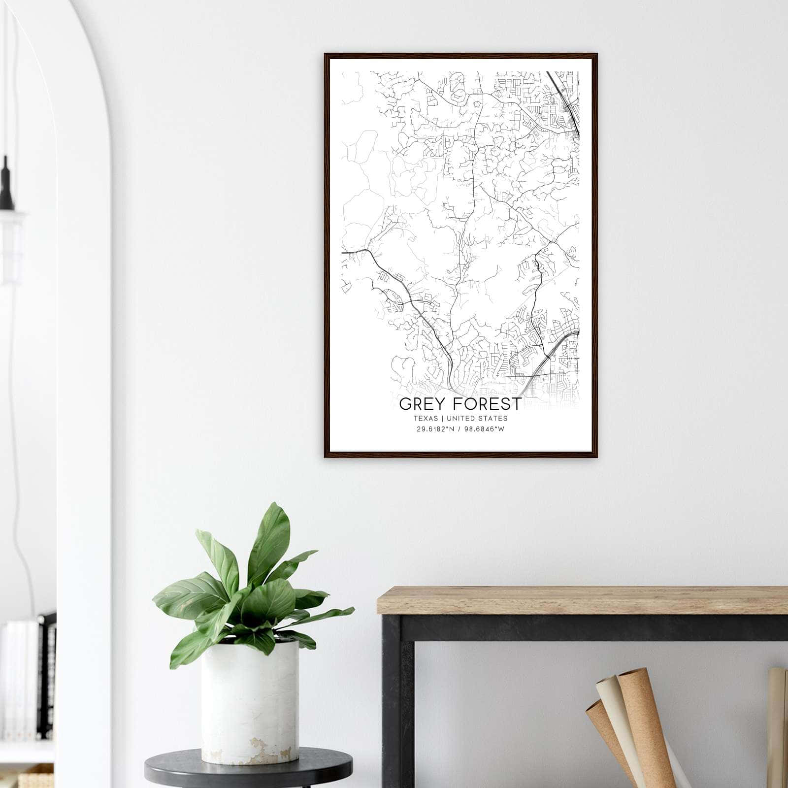 Deerfield Kansas Map Poster, Modern Home Decor Wall Art Print (Copy)