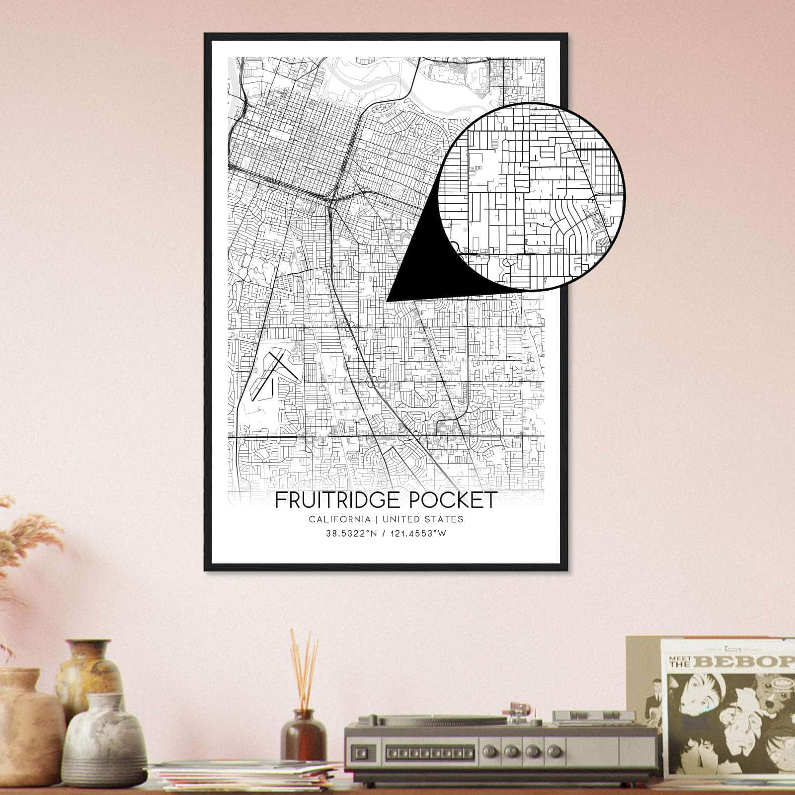 Deerfield Kansas Map Poster, Modern Home Decor Wall Art Print (Copy)