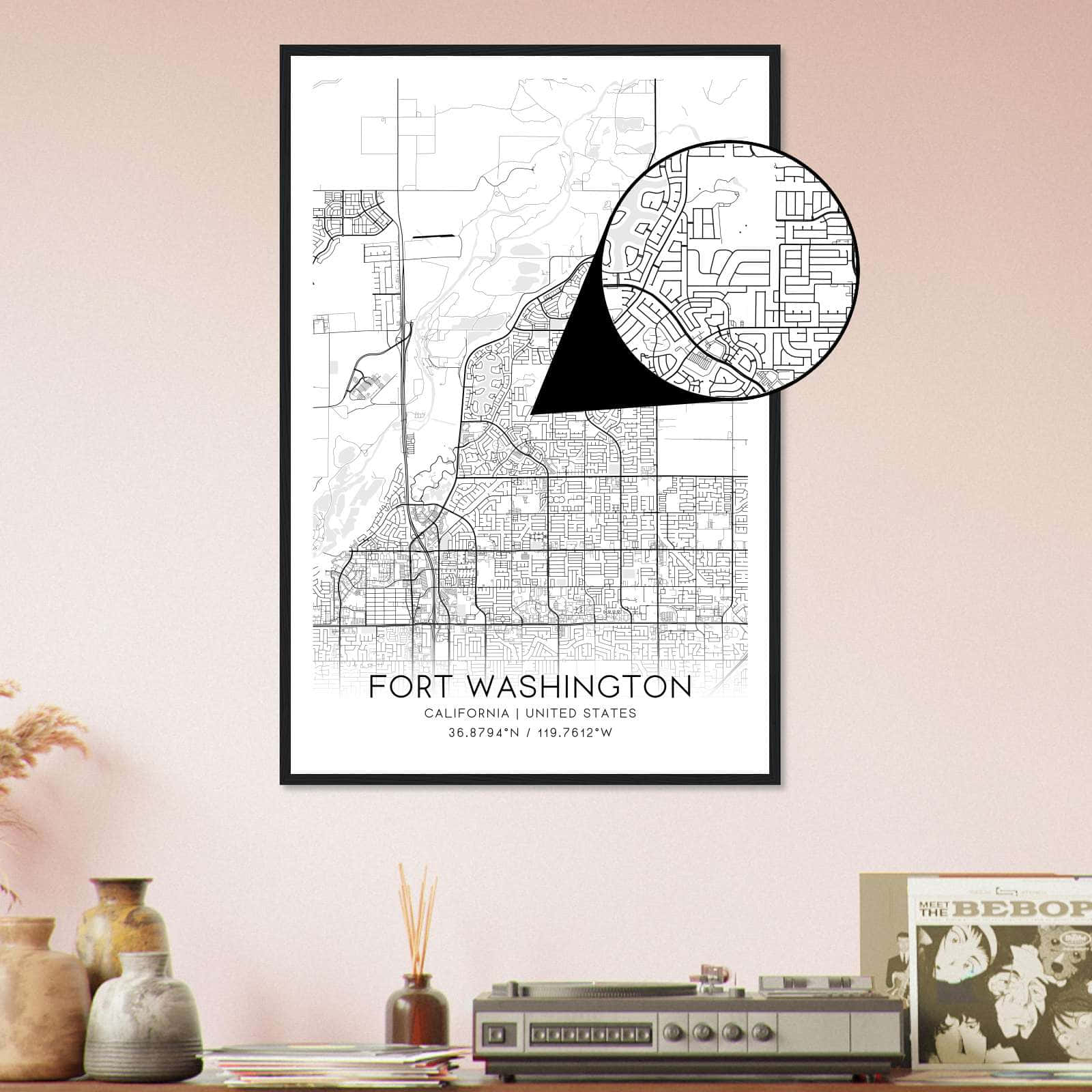 Deerfield Kansas Map Poster, Modern Home Decor Wall Art Print (Copy)