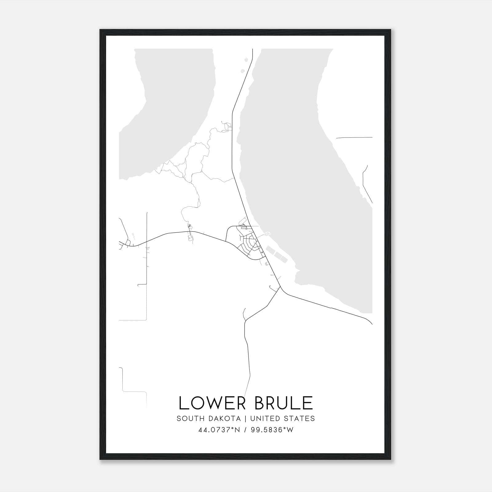 Lower Brule South Dakota Map Poster, Modern Home Decor Wall Art Print Lower Brule South Dakota Map Poster, Modern Home Decor Wall Art Print