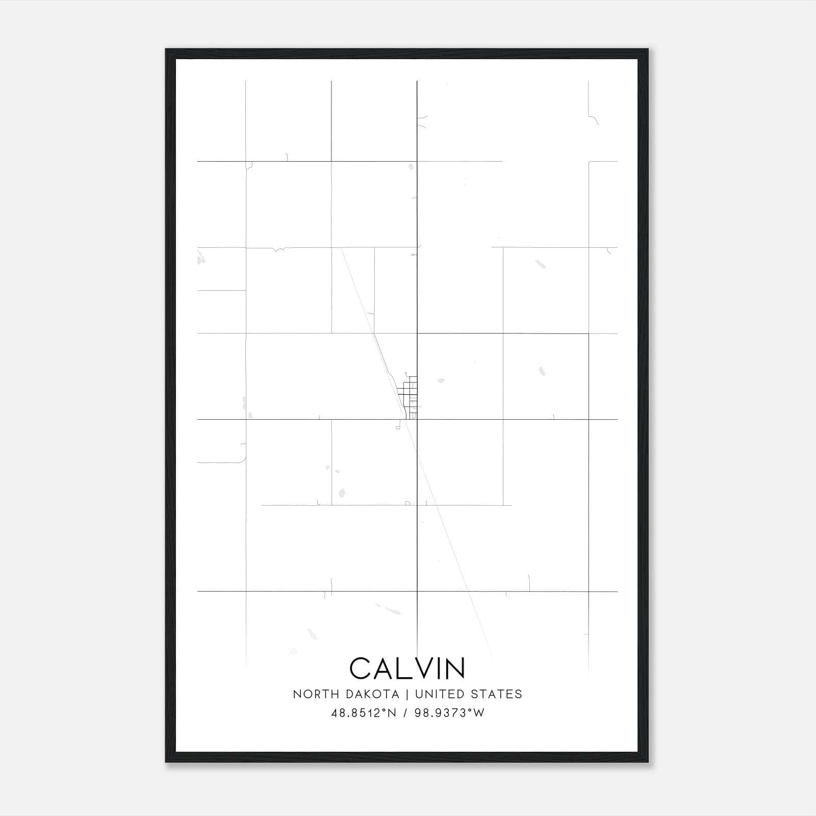 Calvin North Dakota Map Poster, Modern Home Decor Wall Art Print Calvin North Dakota Map Poster, Modern Home Decor Wall Art Print